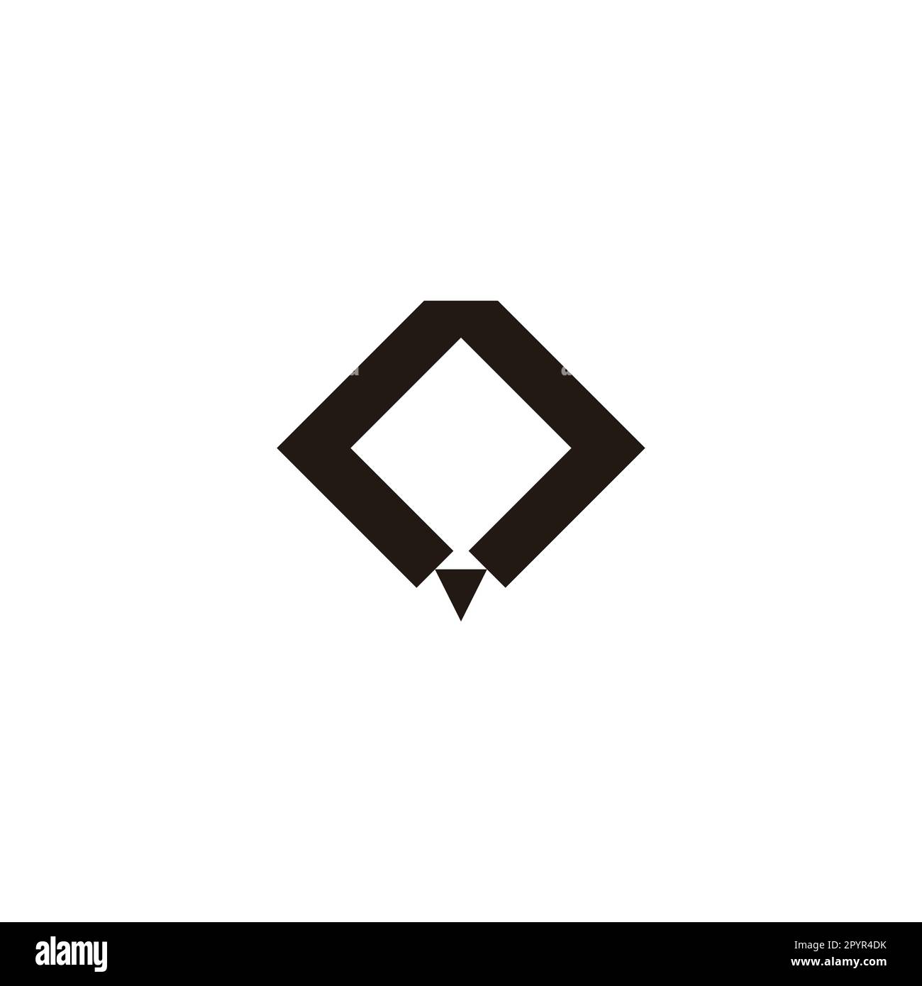 Diamond, pencil, square geometric symbol simple logo vector Stock Vector