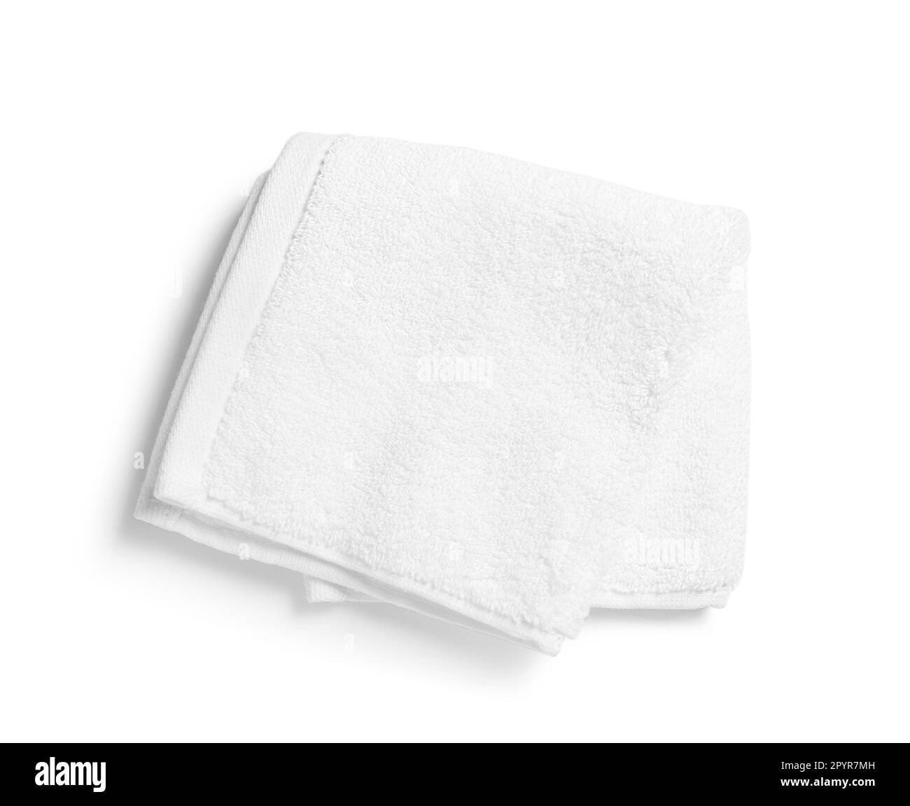 Soft terry towel isolated on white, top view Stock Photo Alamy
