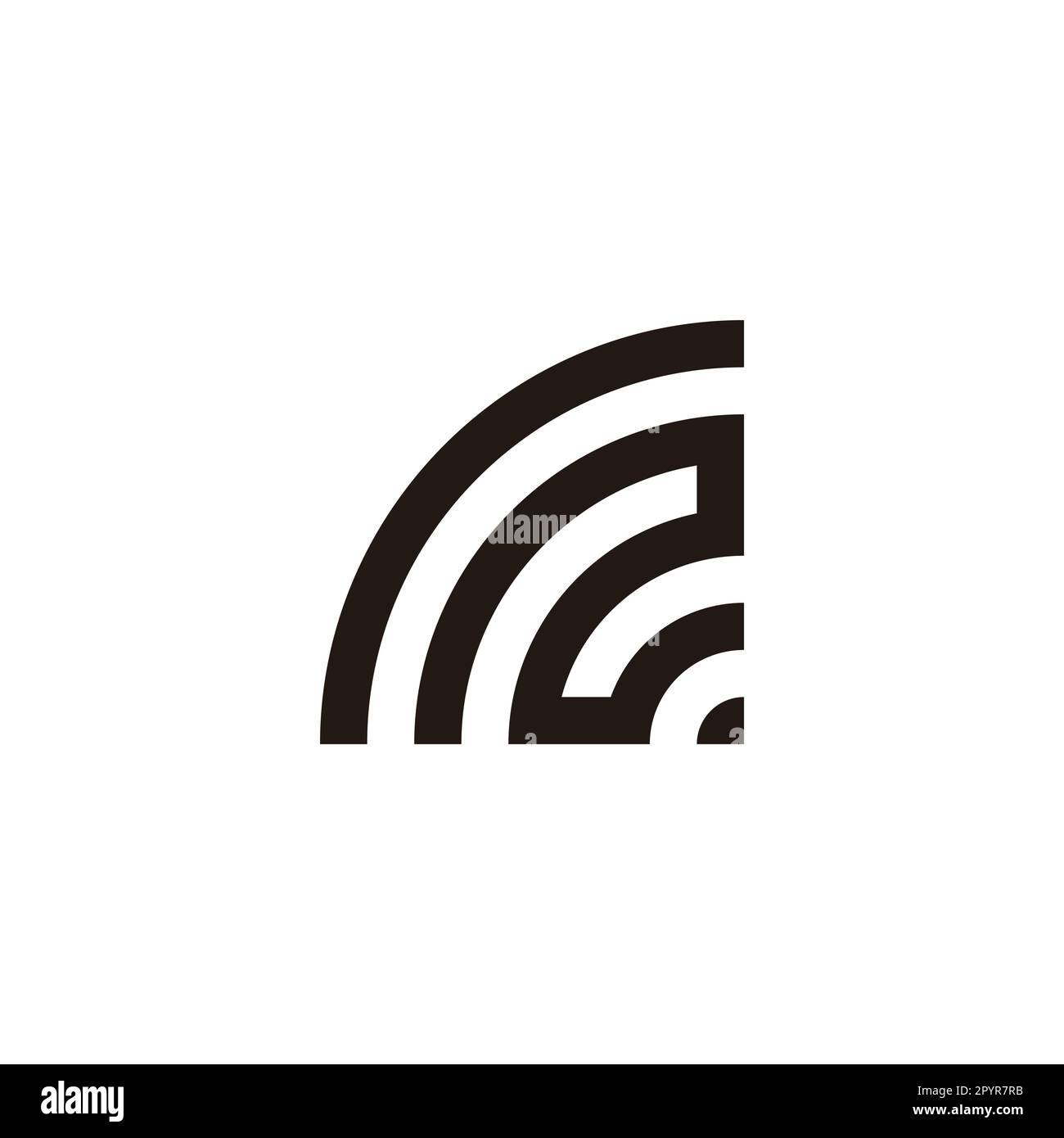 Letter r and N signal geometric symbol simple logo vector Stock Vector