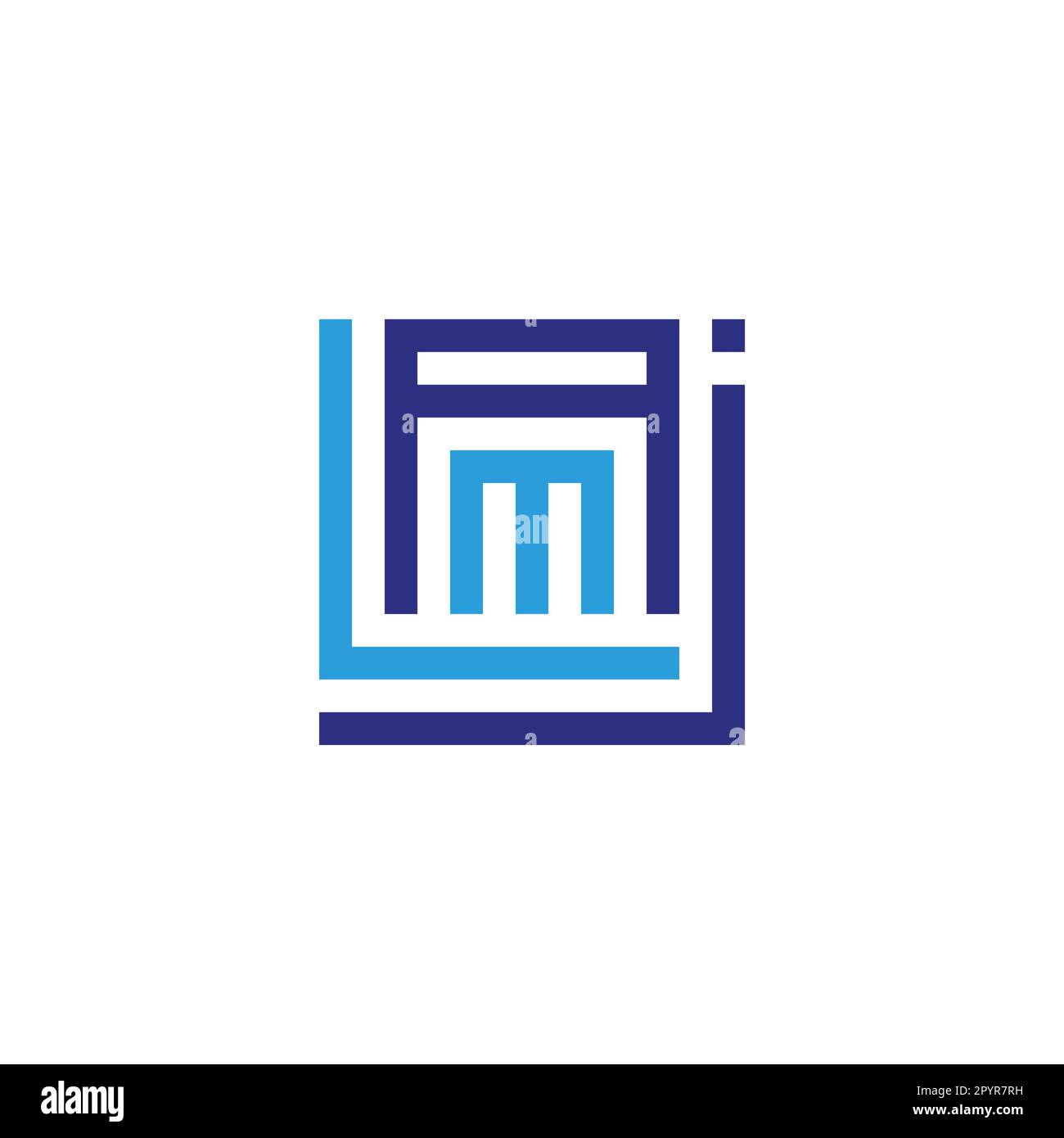 Letter j, L, A and m, square geometric symbol simple logo vector Stock Vector
