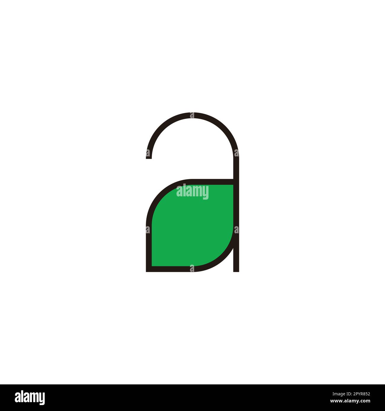 Letter a leaf, line geometric symbol simple logo vector Stock Vector ...