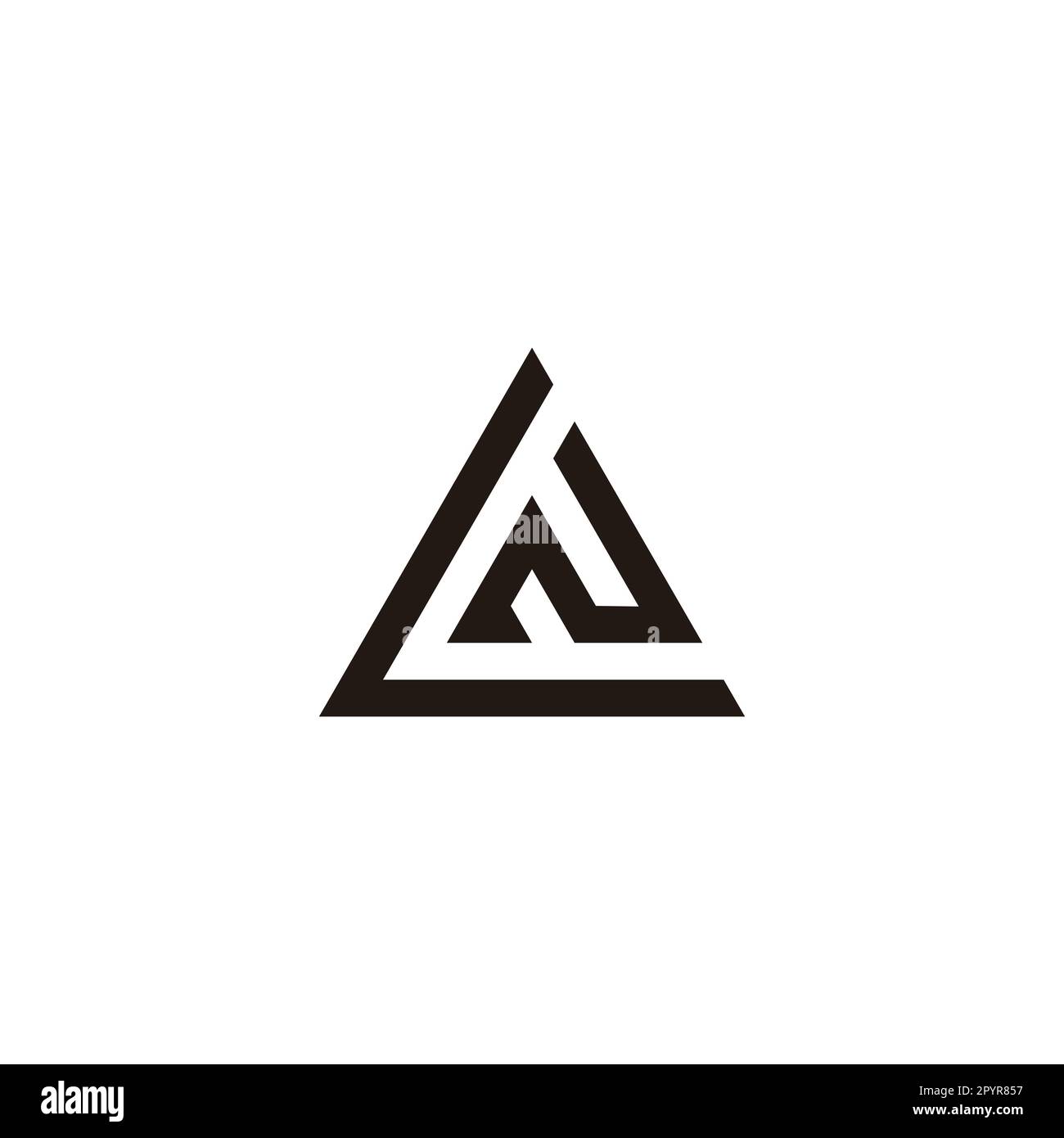 Letter L and N triangle geometric symbol simple logo vector Stock Vector