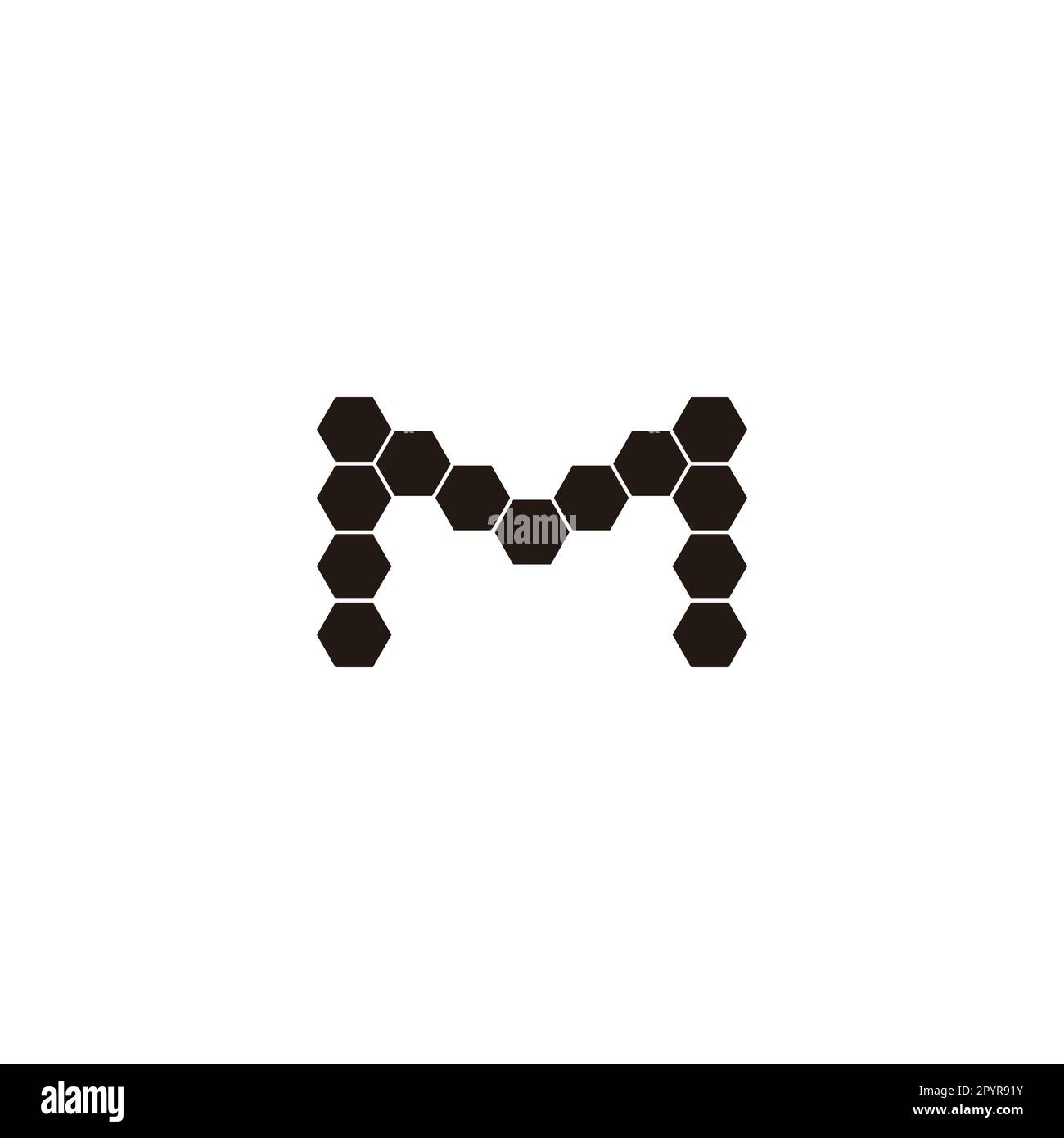 Letter M technology, hexagons geometric symbol simple logo vector Stock ...