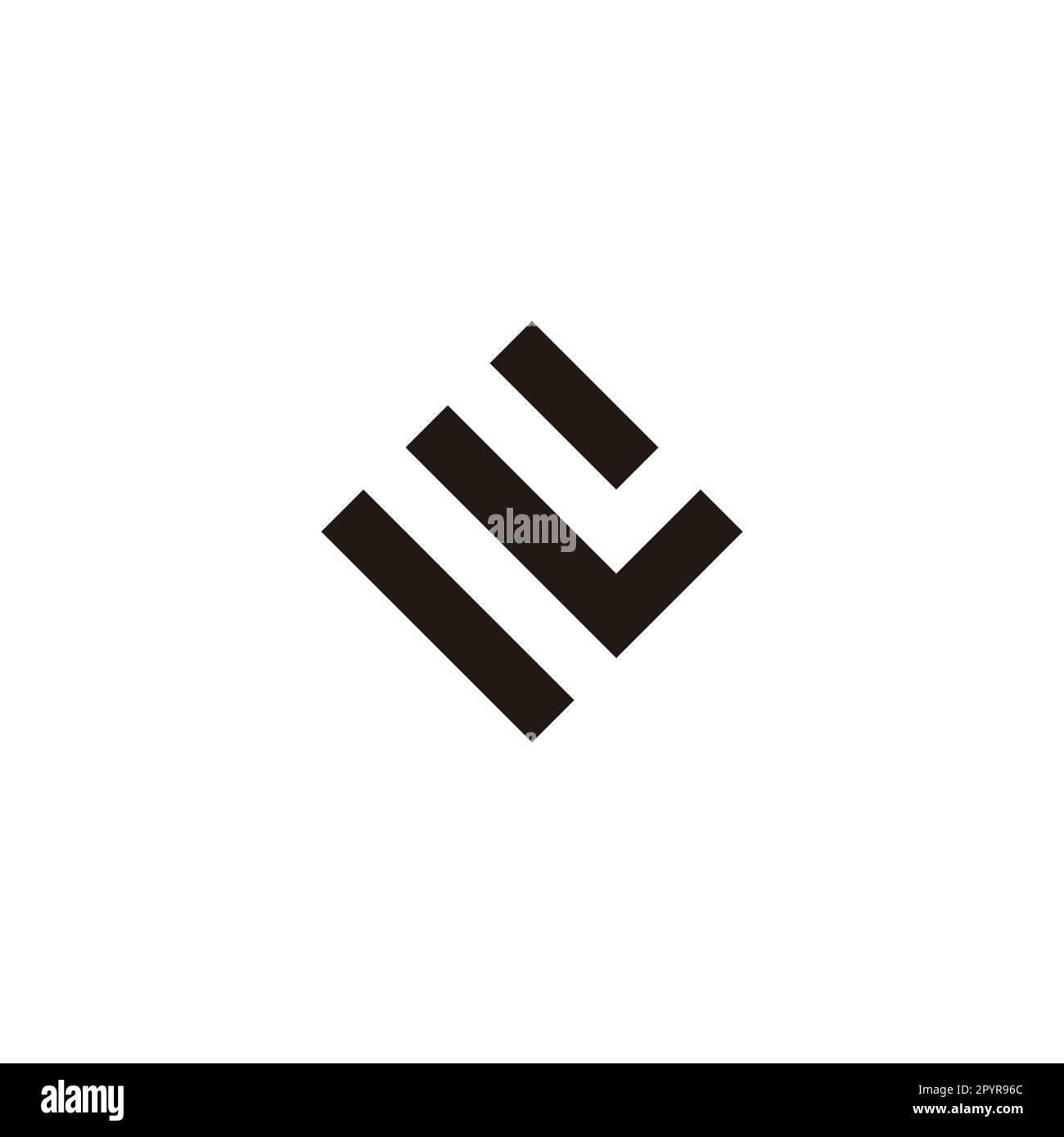 Letter L number 3 geometric symbol simple logo vector Stock Vector