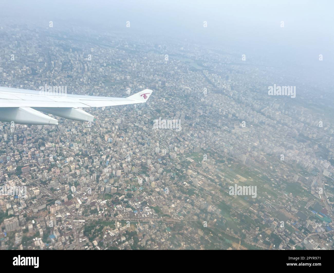 Bird's eye view of Dhaka. Stock Photo