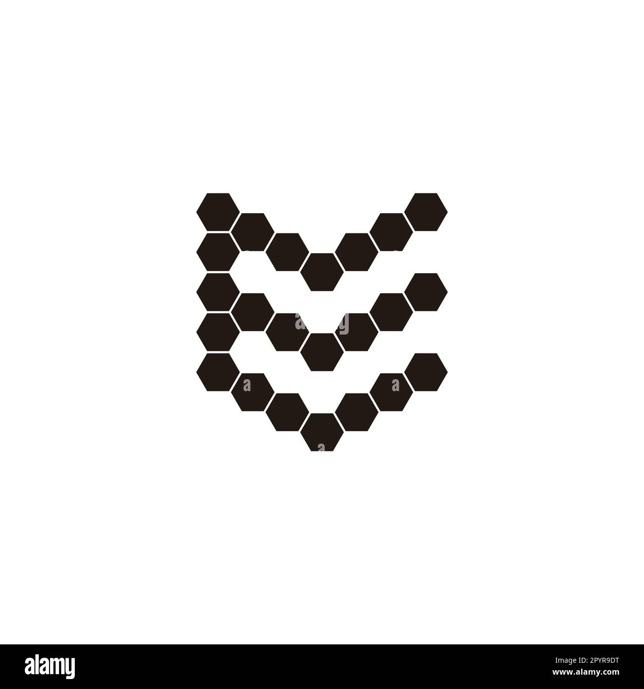 Letter E hexagons, shield geometric symbol simple logo vector Stock Vector