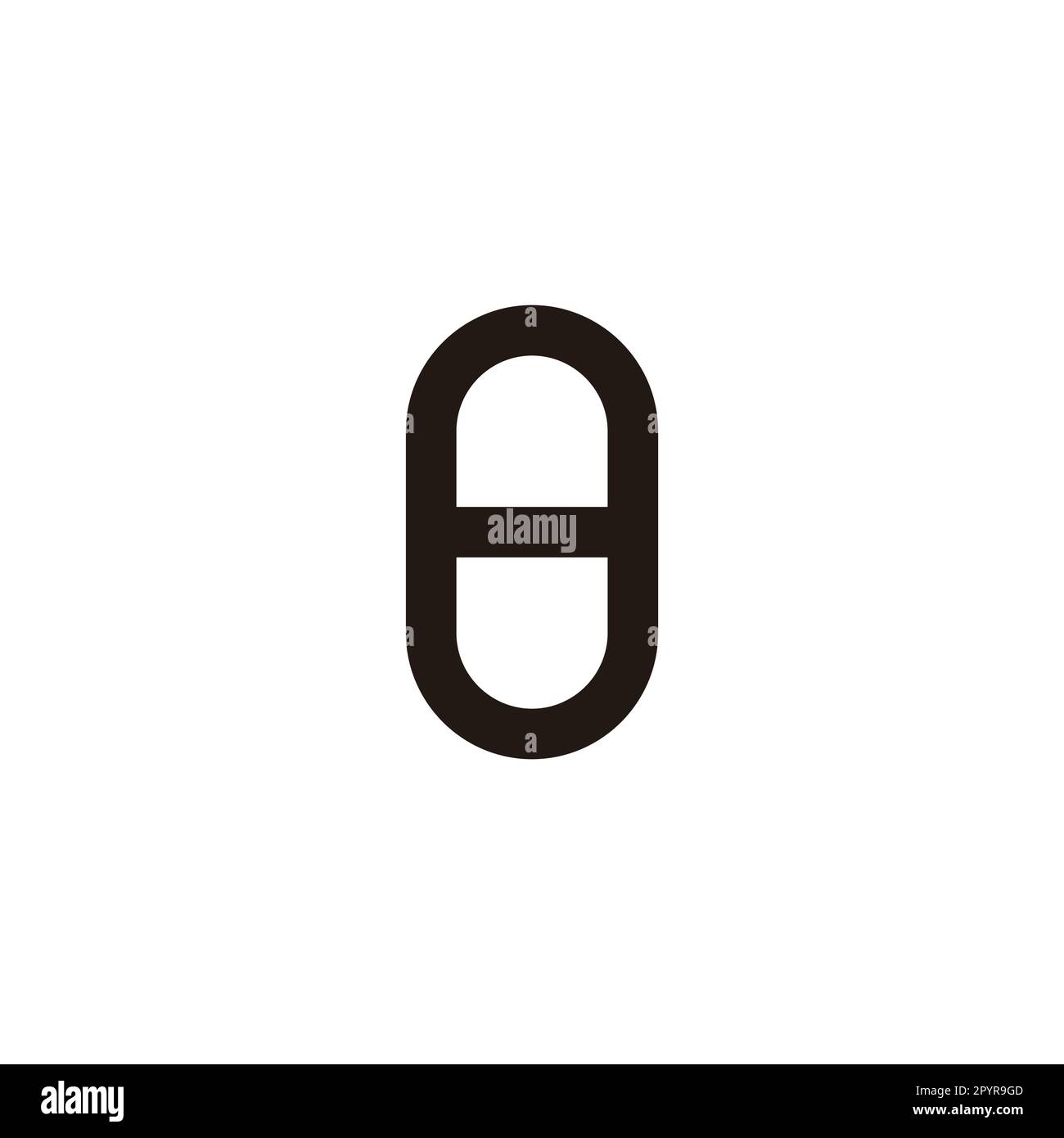 Number 8, shaped capsule geometric symbol simple logo vector Stock Vector