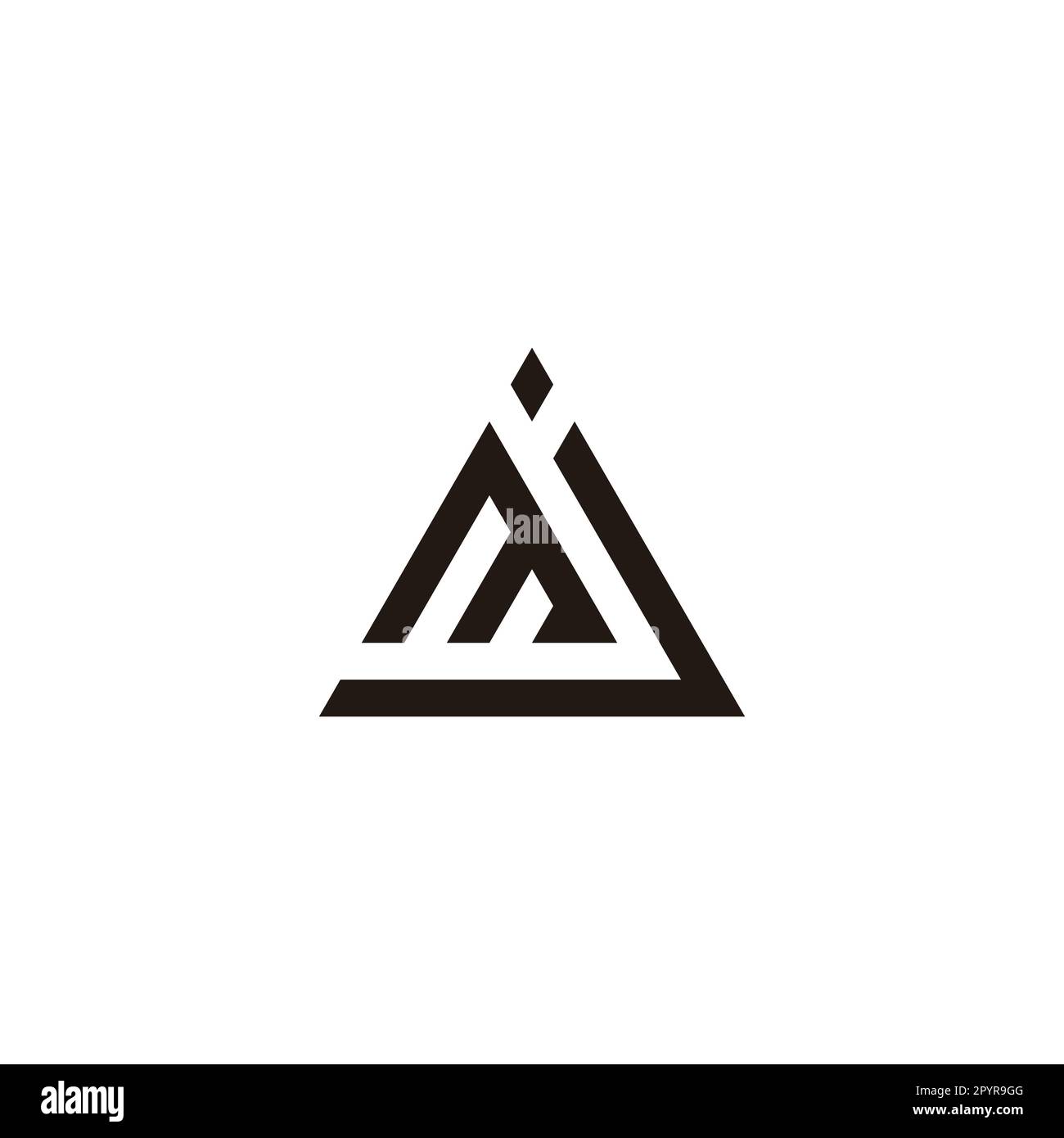 Letter m and j triangle geometric symbol simple logo vector Stock Vector