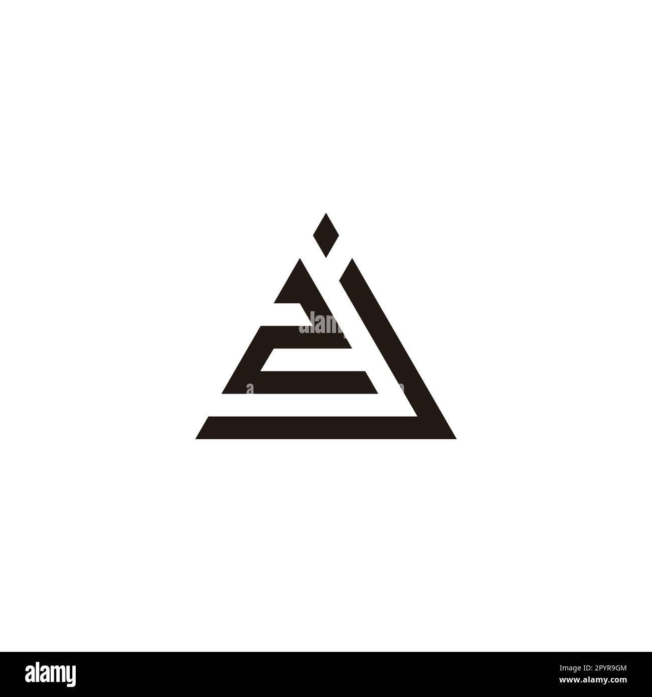 Letter j and number 2 triangle geometric symbol simple logo vector ...