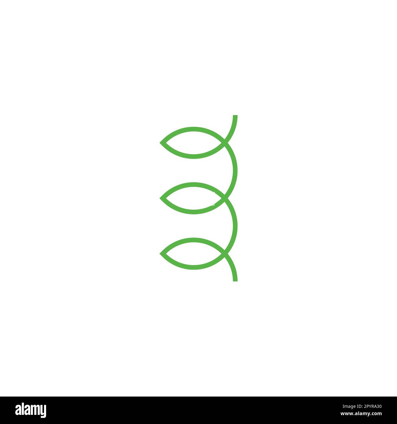 3 green leaves logo hi-res stock photography and images - Alamy