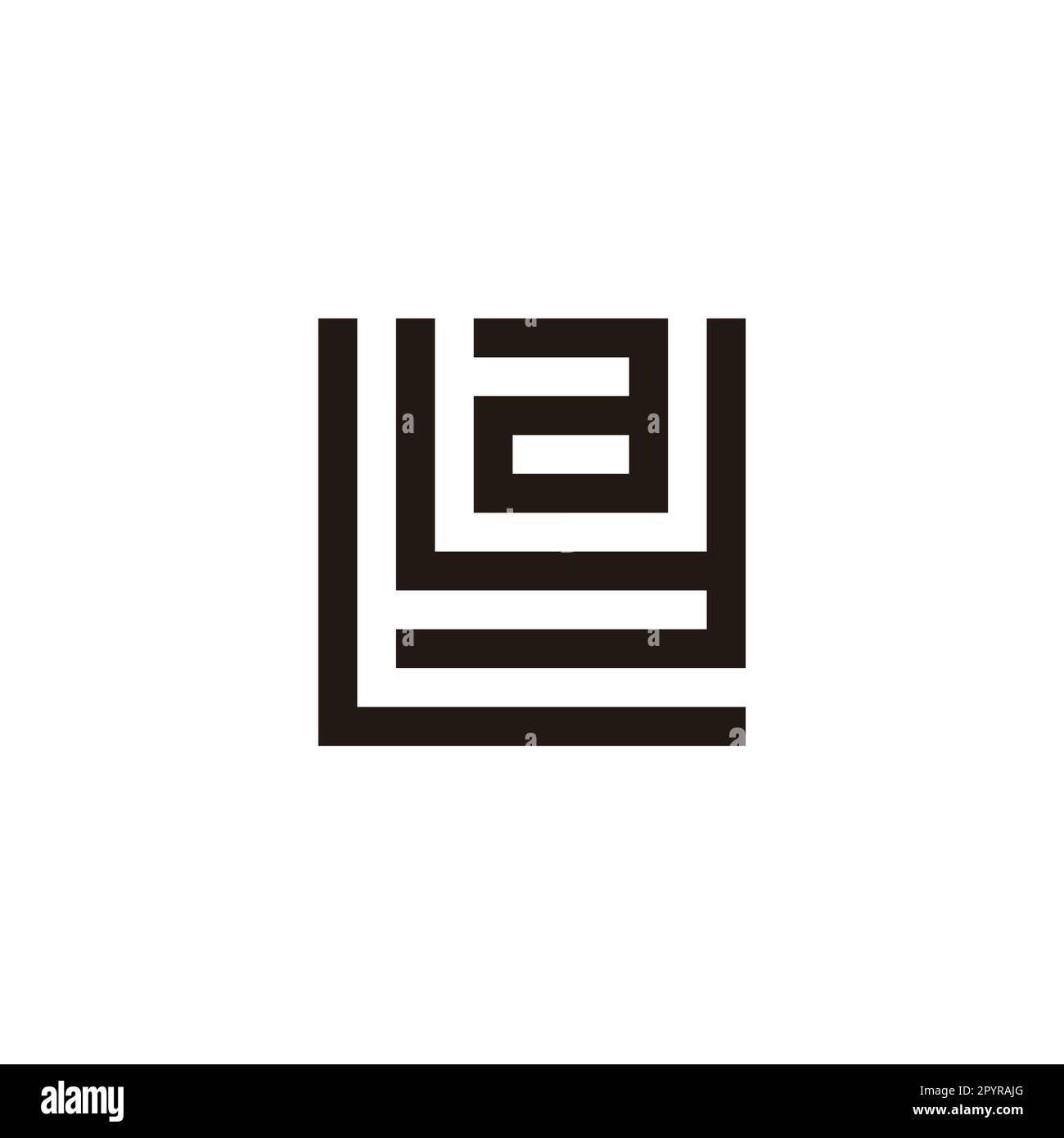 Letter L, y and a square geometric symbol simple logo vector Stock ...
