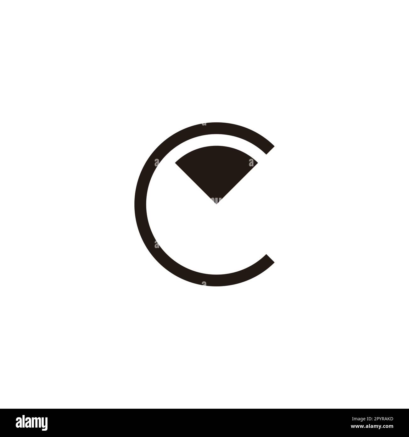 Letter C diamond, line geometric symbol simple logo vector Stock Vector