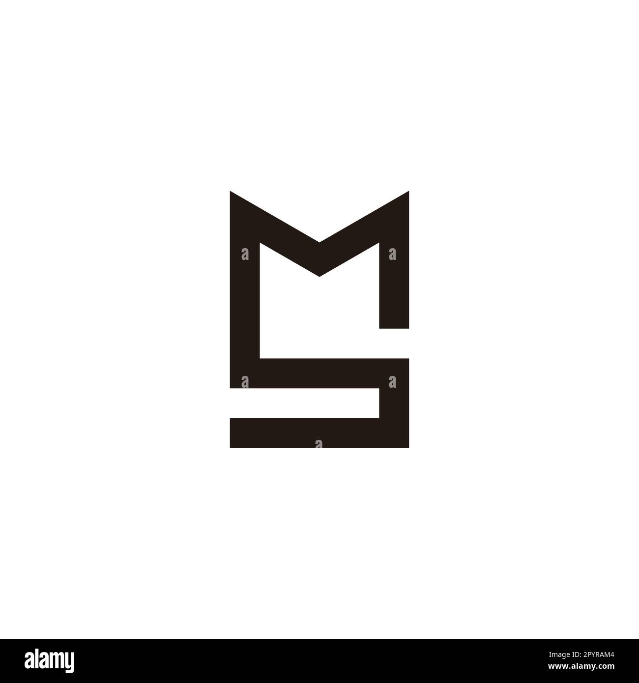 Letter MS SM M S unique geometric symbol simple logo vector Stock Vector