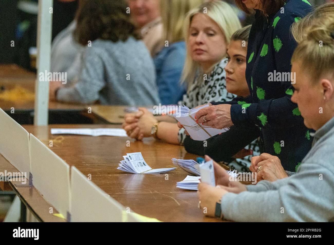 Brentwood Essex 05 May 2023 Local election count at Brentwood Essex The