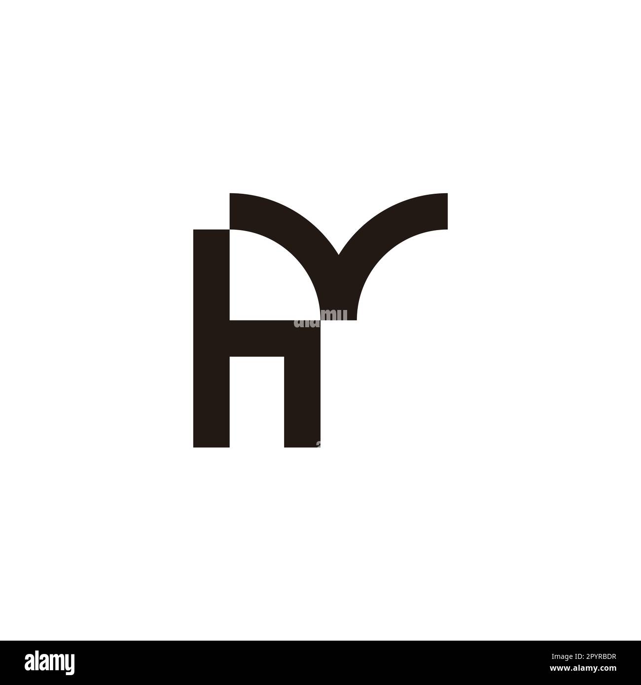 Letter h and v diamond geometric symbol simple logo vector Stock Vector