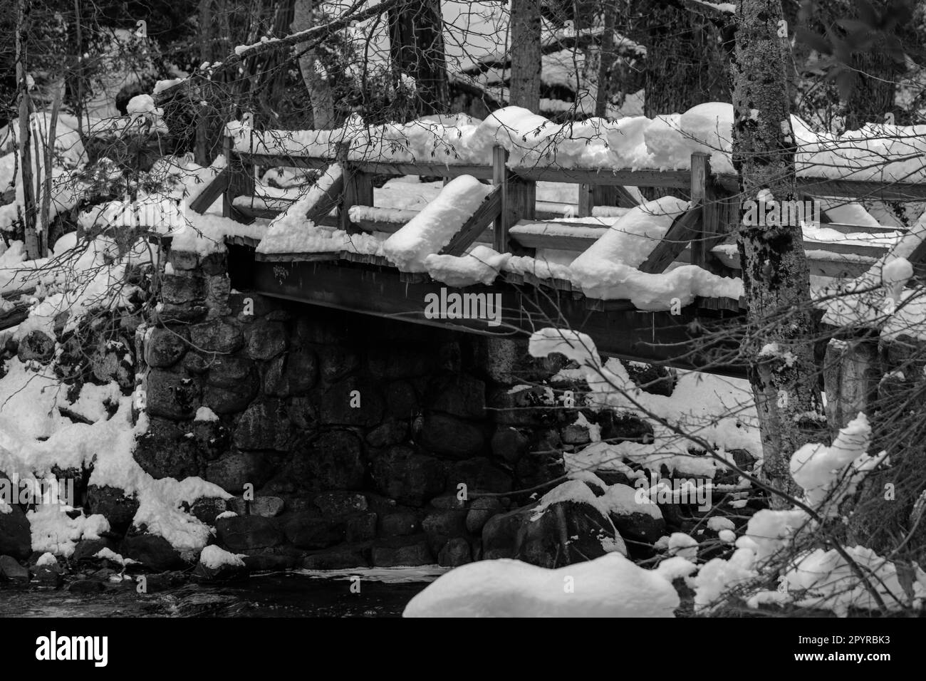Yosemite Valley with winter snow - California Stock Photo - Alamy