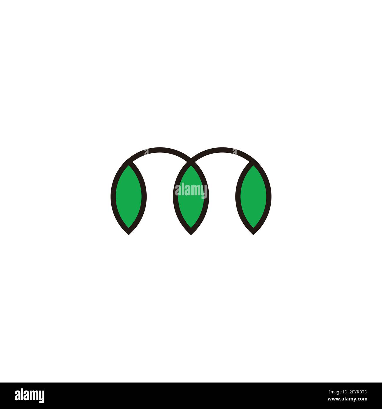 Letter m leaf, plant geometric symbol simple logo vector Stock Vector ...