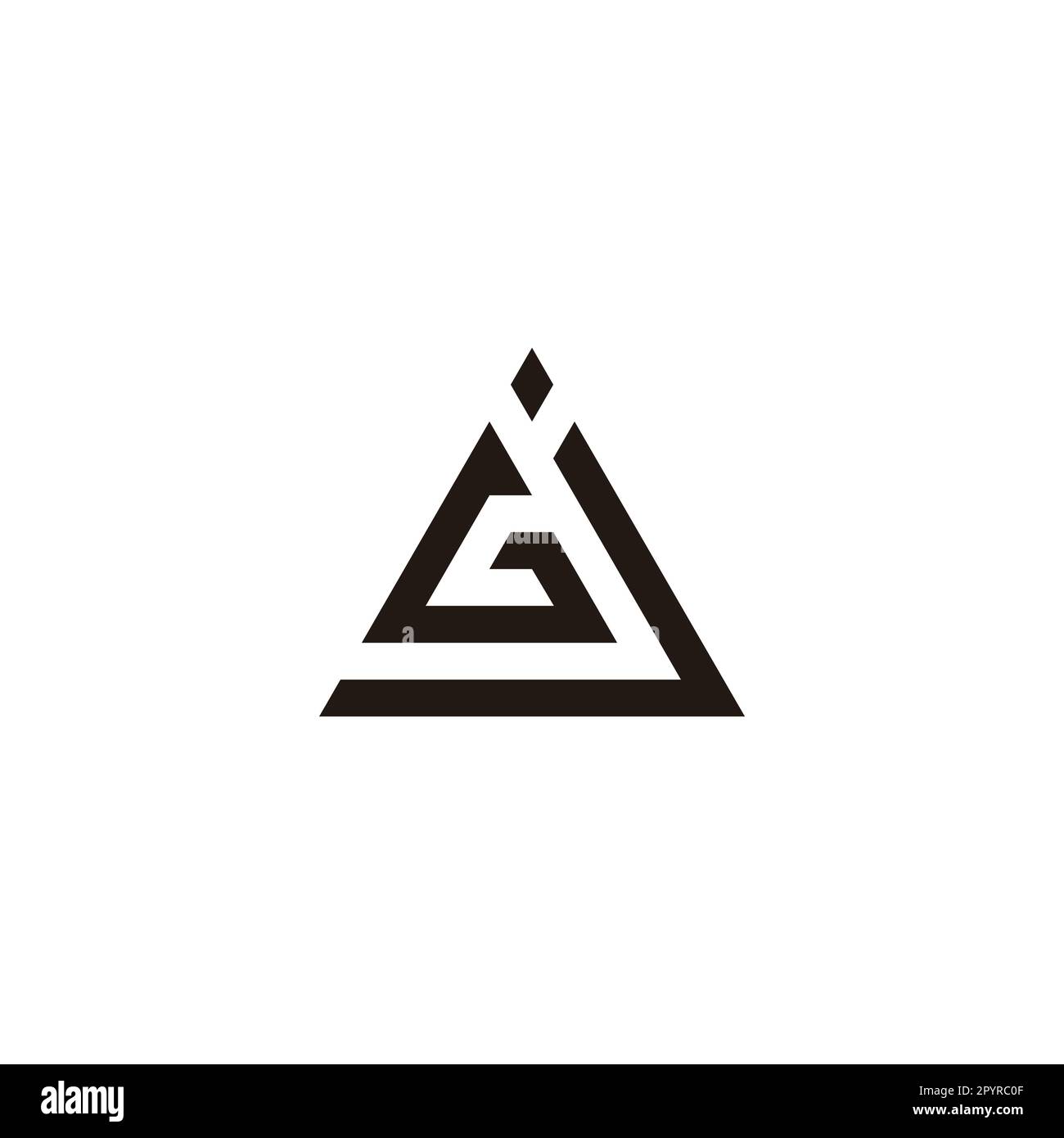 Letter G and j triangle geometric symbol simple logo vector Stock ...
