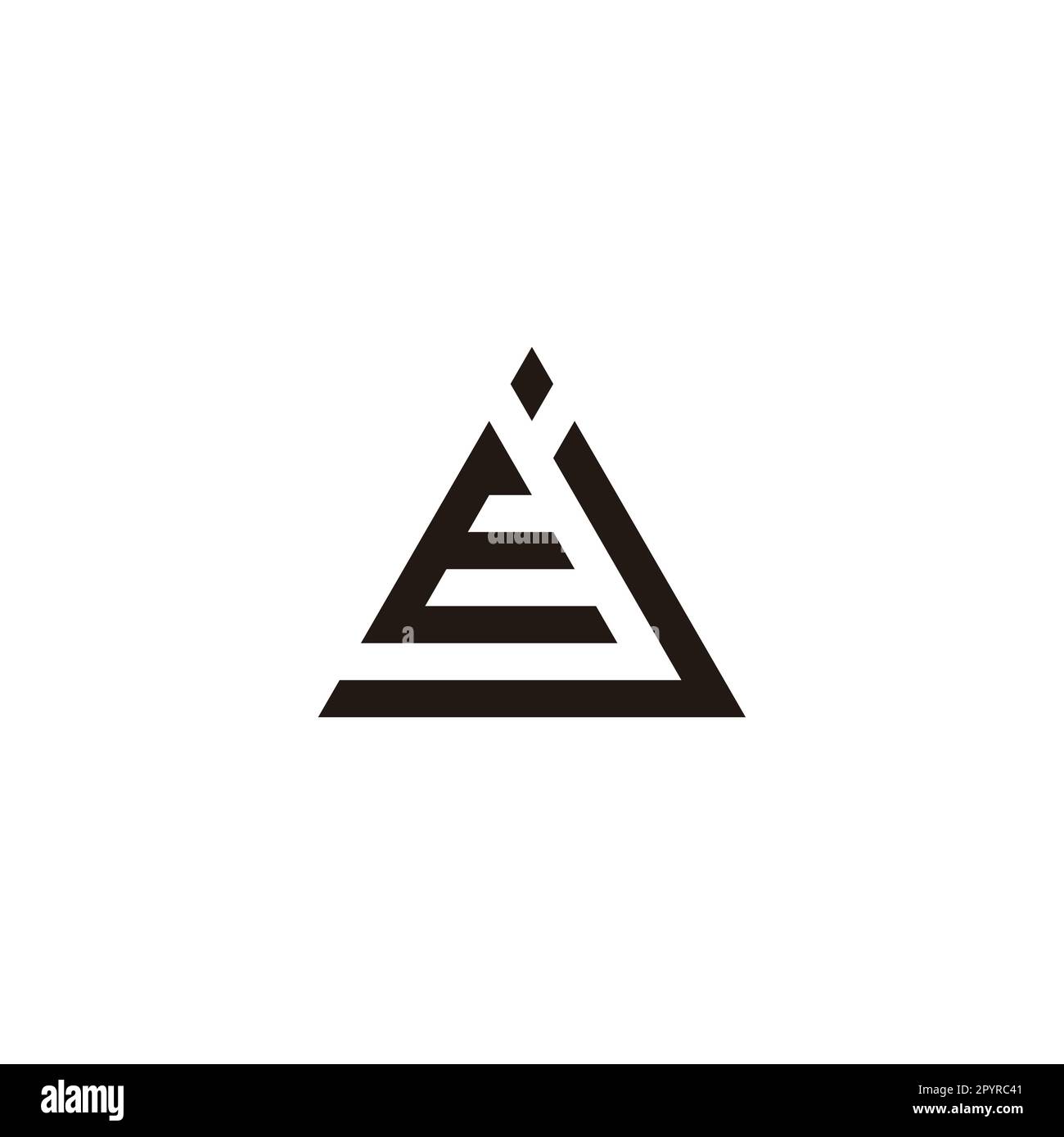 Letter E and j triangle geometric symbol simple logo vector Stock Vector
