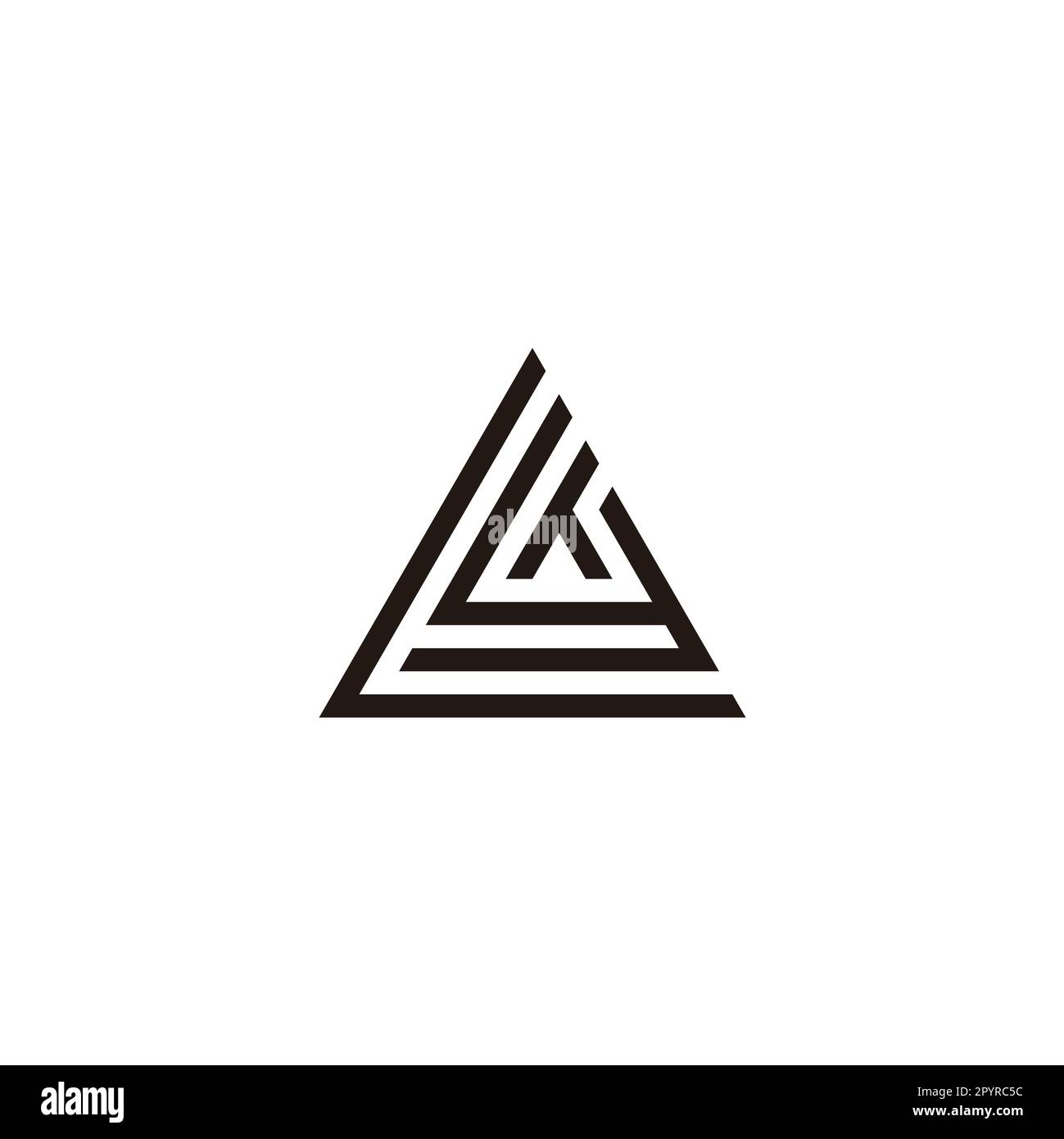 Letter L, h and y triangle geometric symbol simple logo vector Stock
