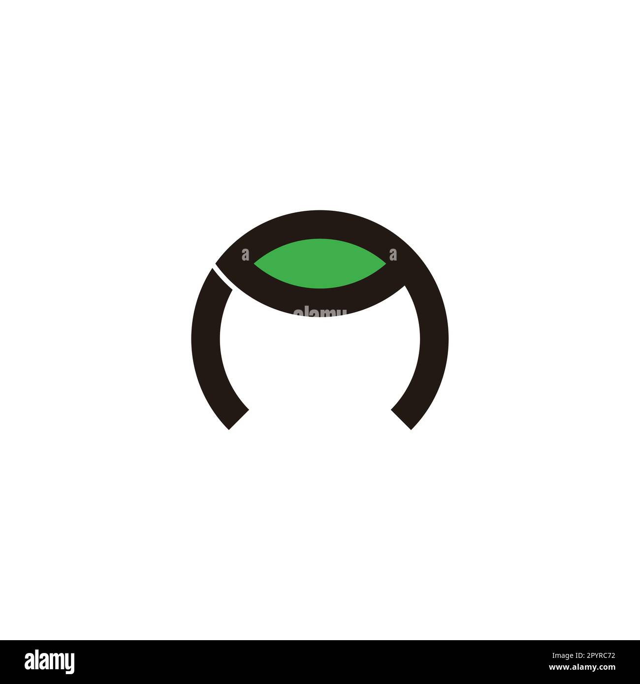 Letter n leaf geometric symbol simple logo vector Stock Vector