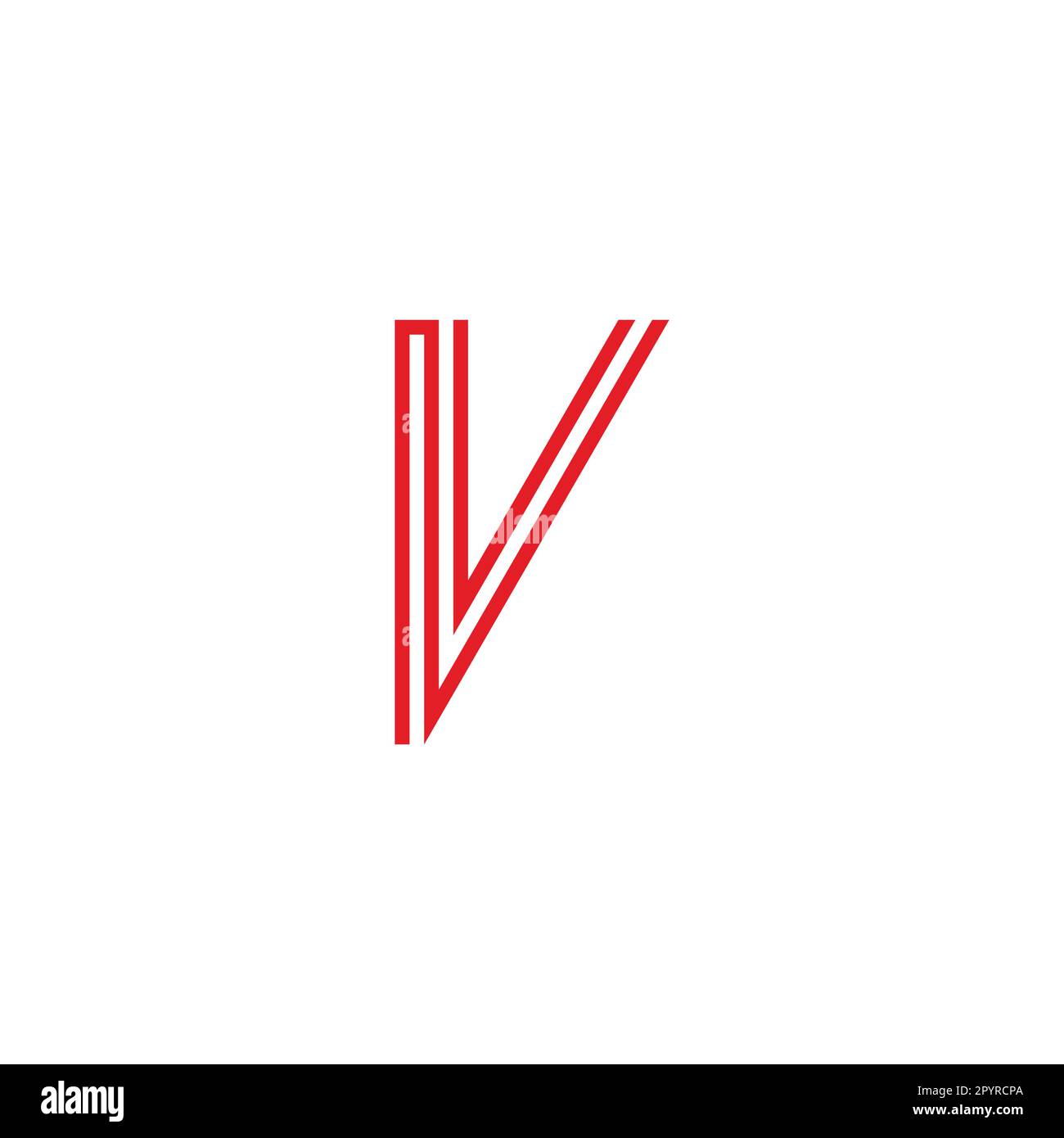 Letter N and v lines geometric symbol simple logo vector Stock Vector