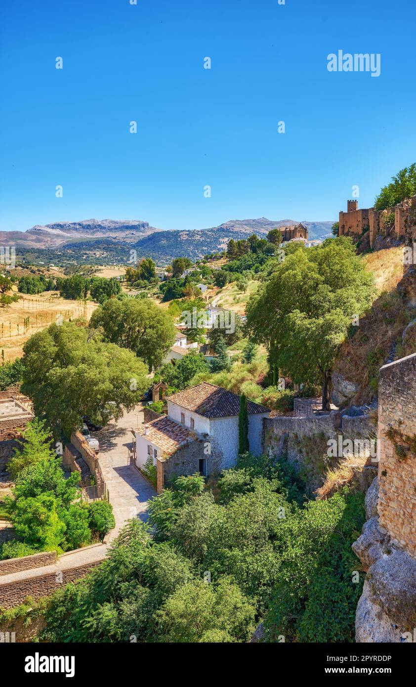 Ronda - the ancient city of Ronda, Andalusia. The beautiful old city of ...
