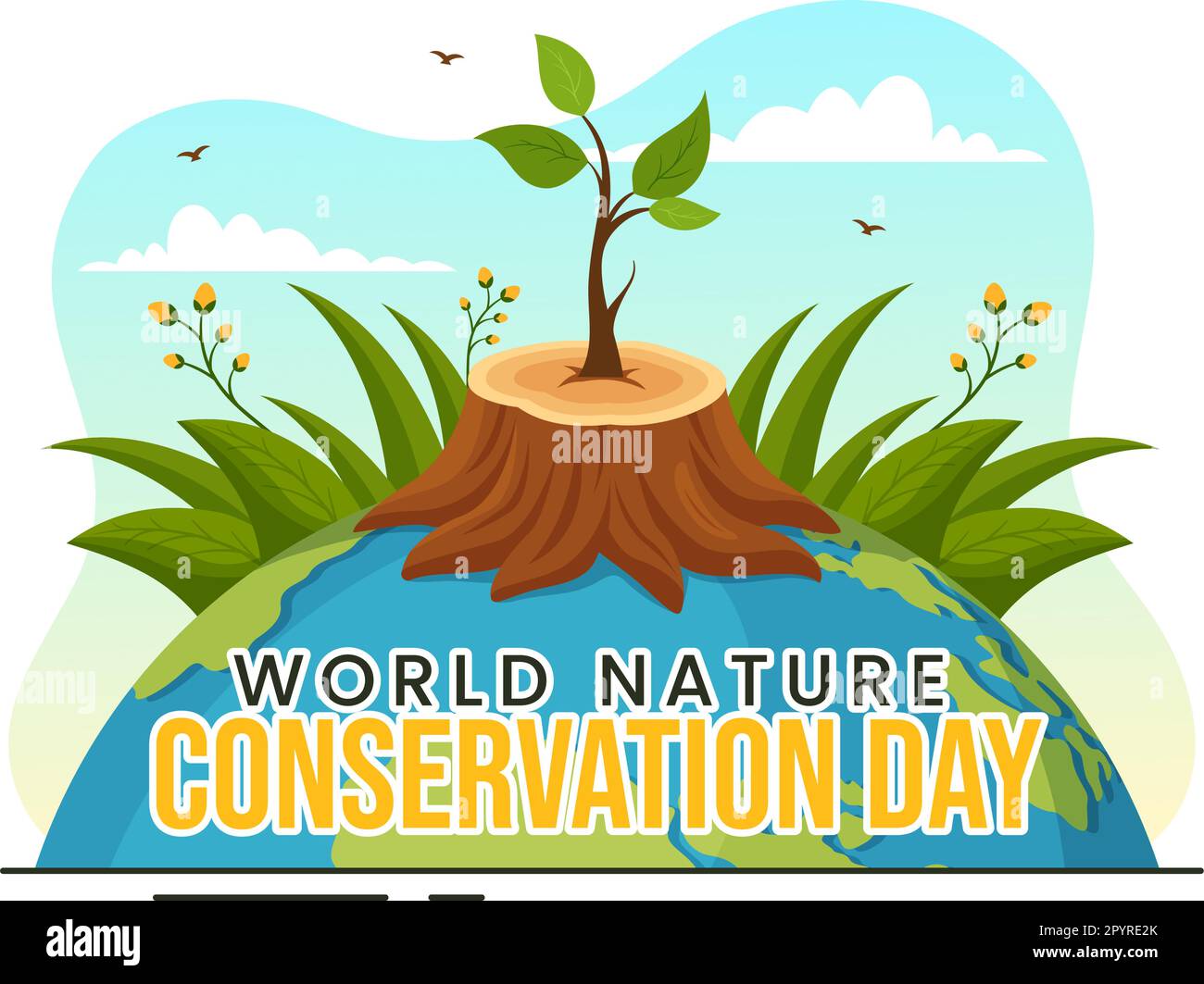 Theme of nature conservation with human hands Stock Vector by ©veleri  80113764