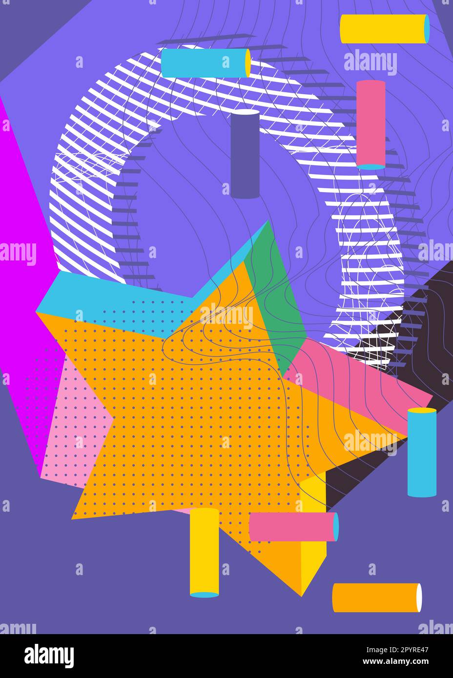 Simple background with random geometric shapes. Abstract flat template ...