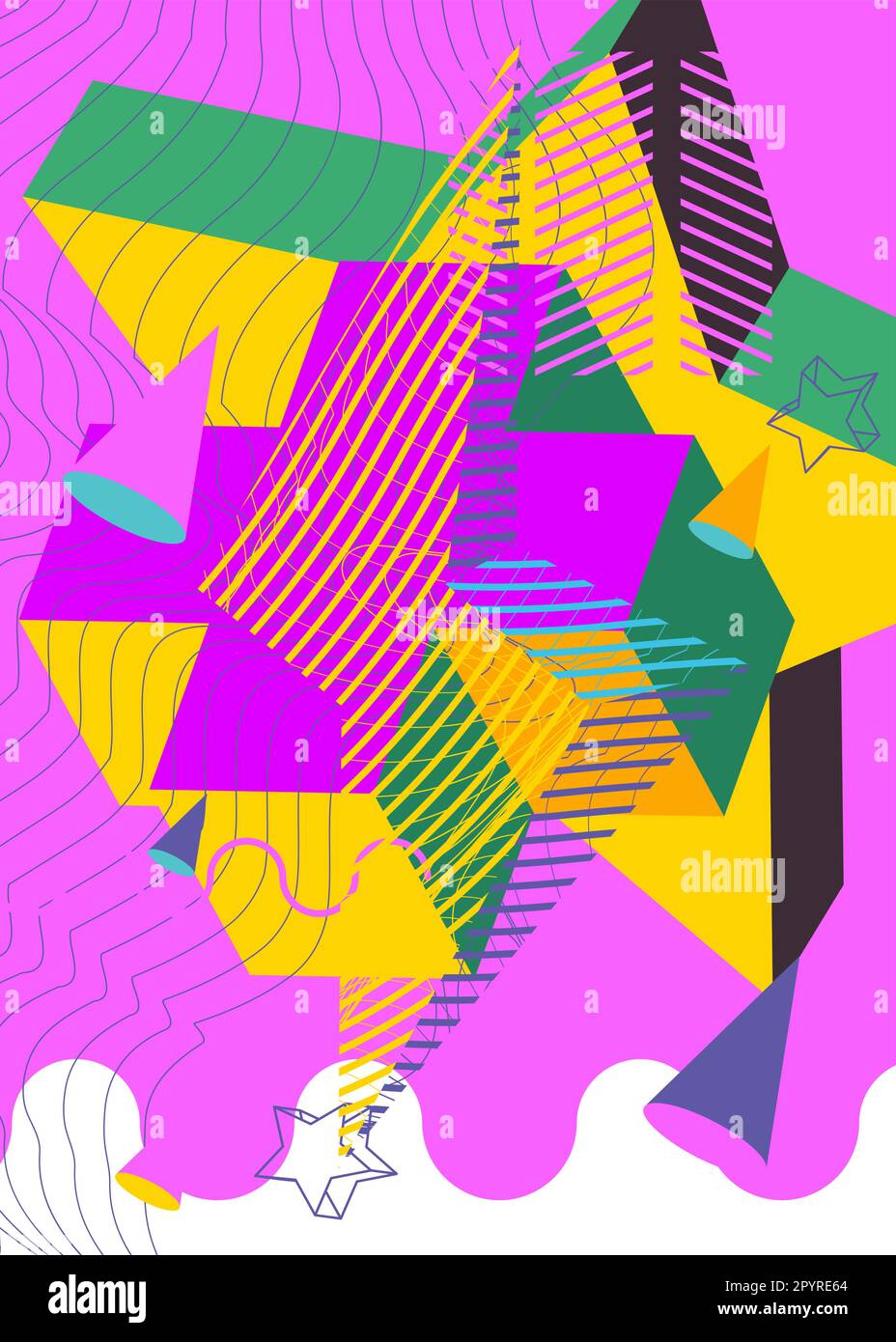 Simple background with random geometric shapes. Abstract flat template ...