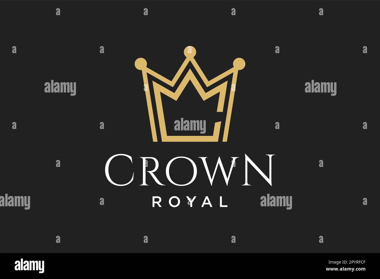 initial logo letter C with crown vector symbol illustration Stock Vector