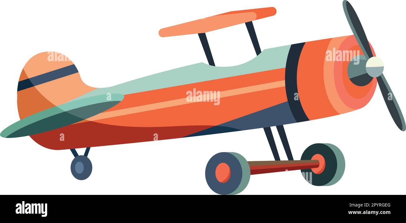 Flying airplane design over white Stock Vector