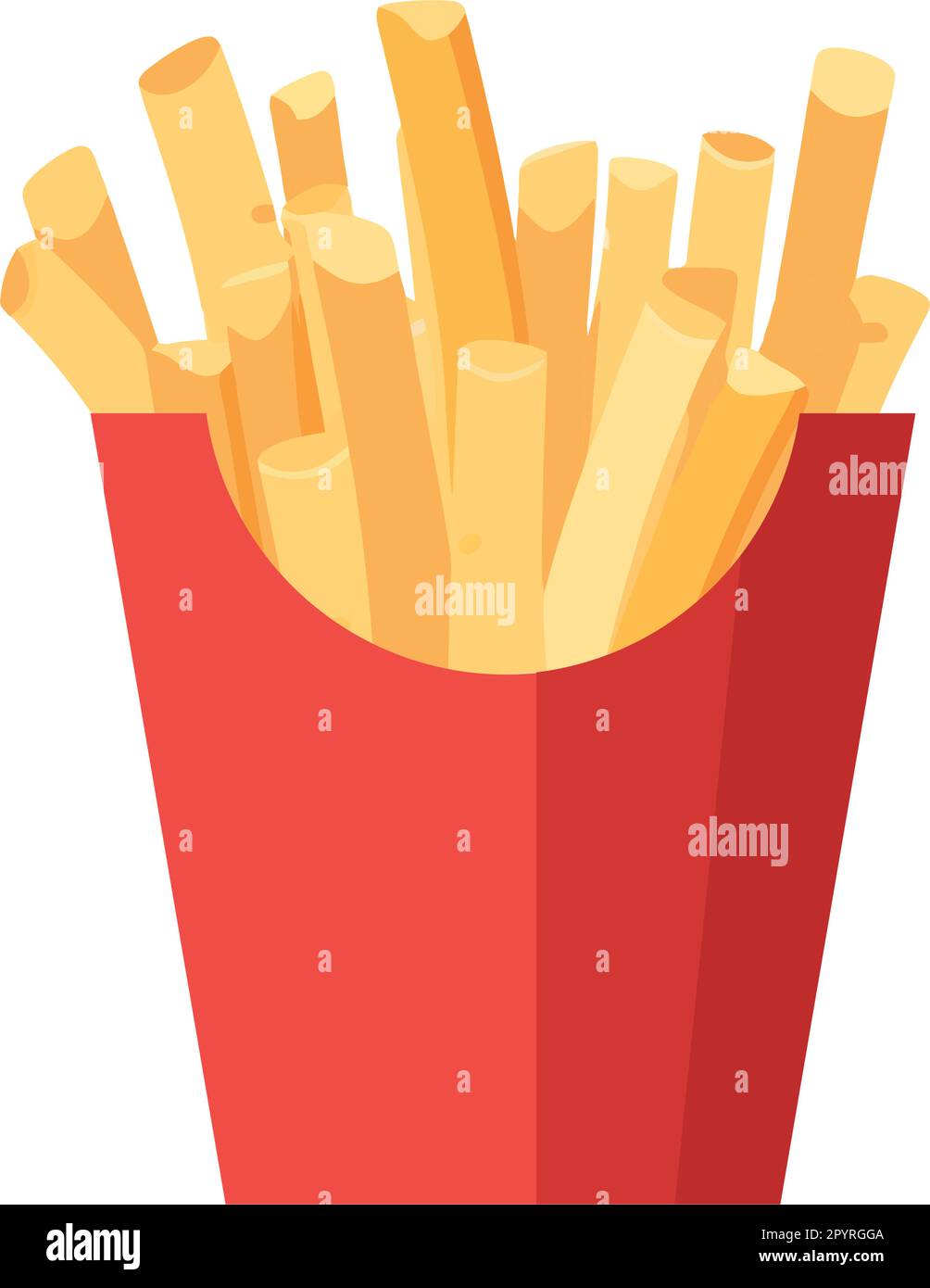 Fast food restaurant meal fried potatoes over white Stock Vector Image