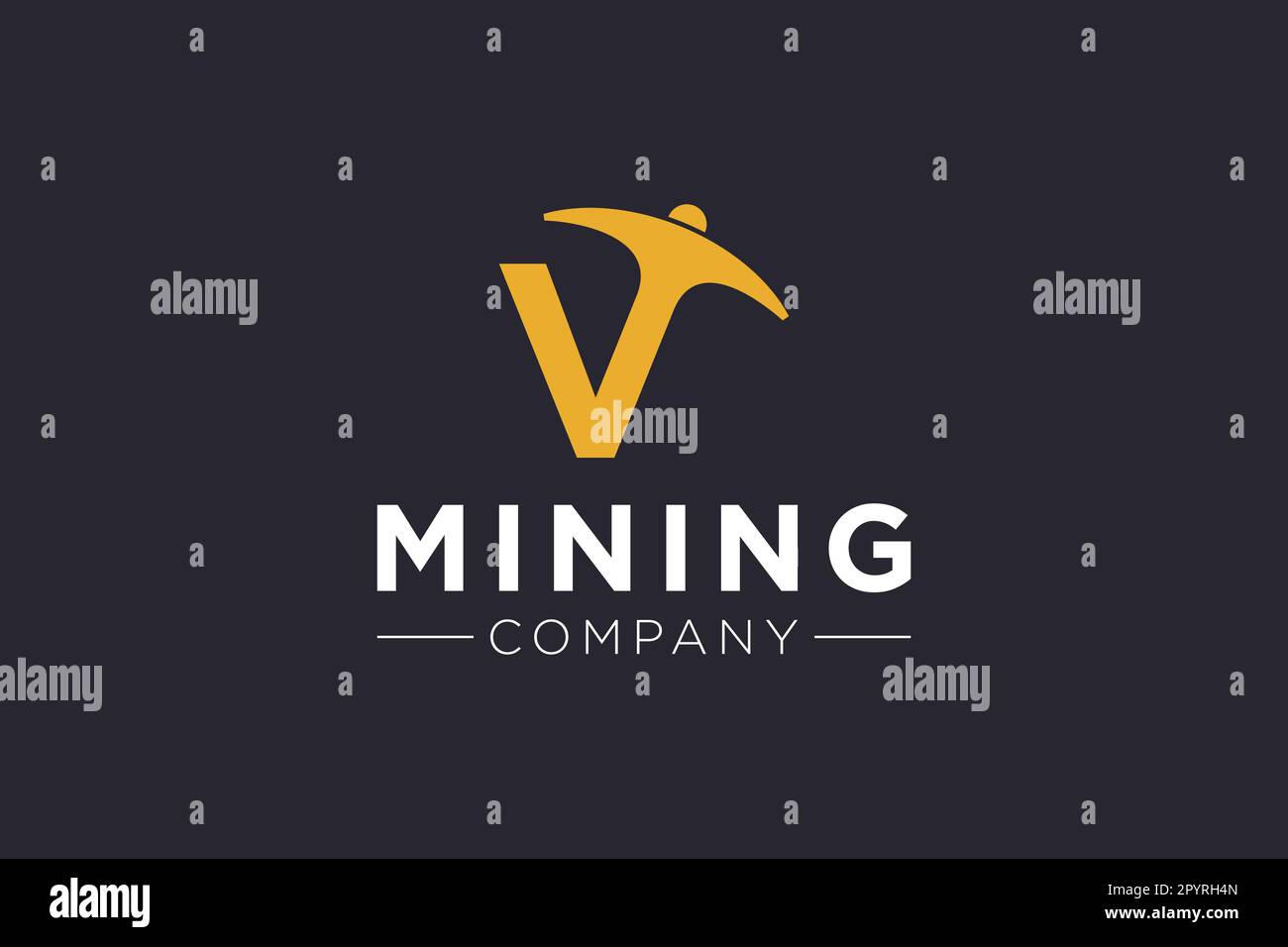 Letter V Mining logo icon design template vector Stock Vector