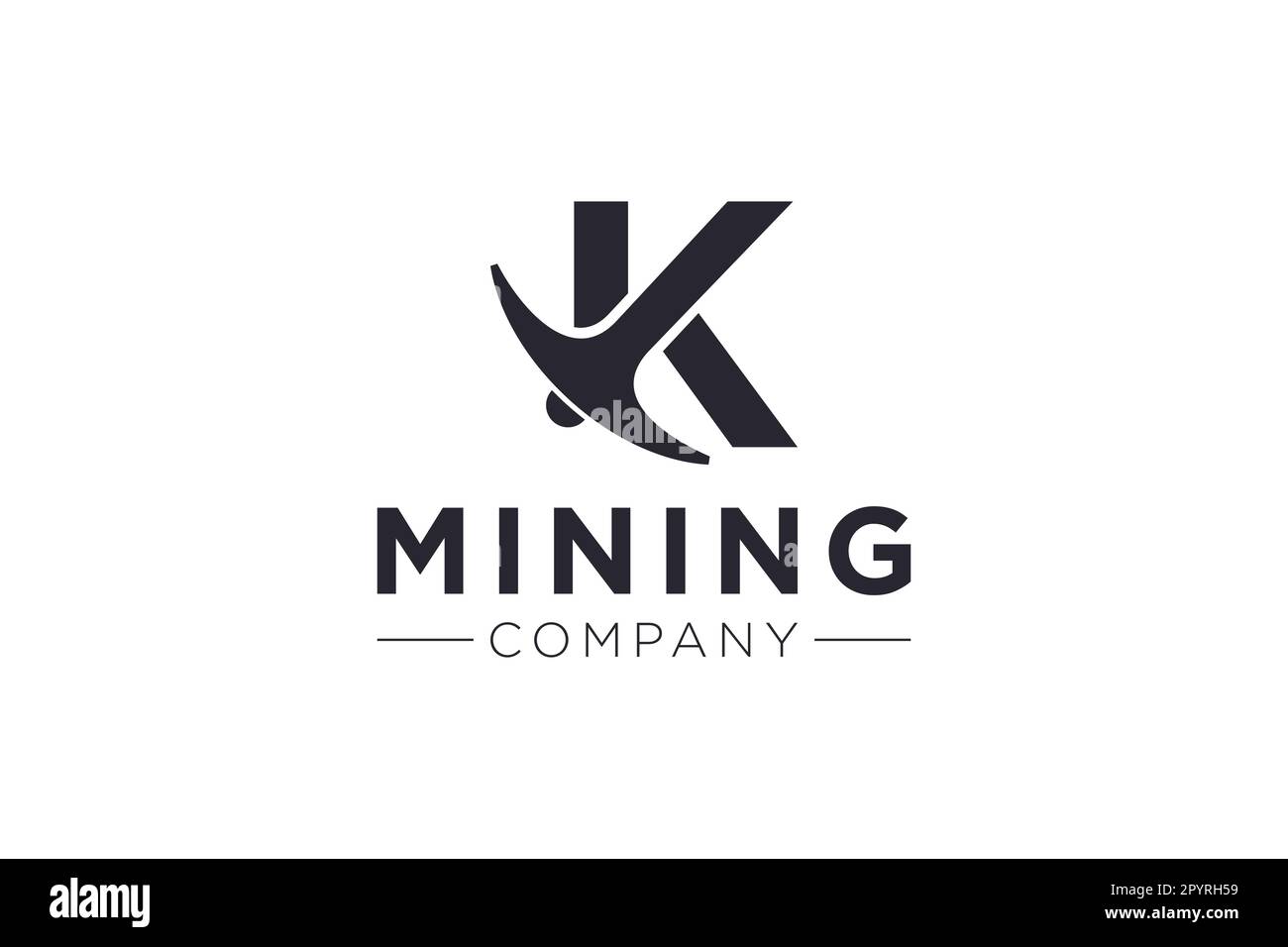 Letter K Mining logo icon design template vector Stock Vector