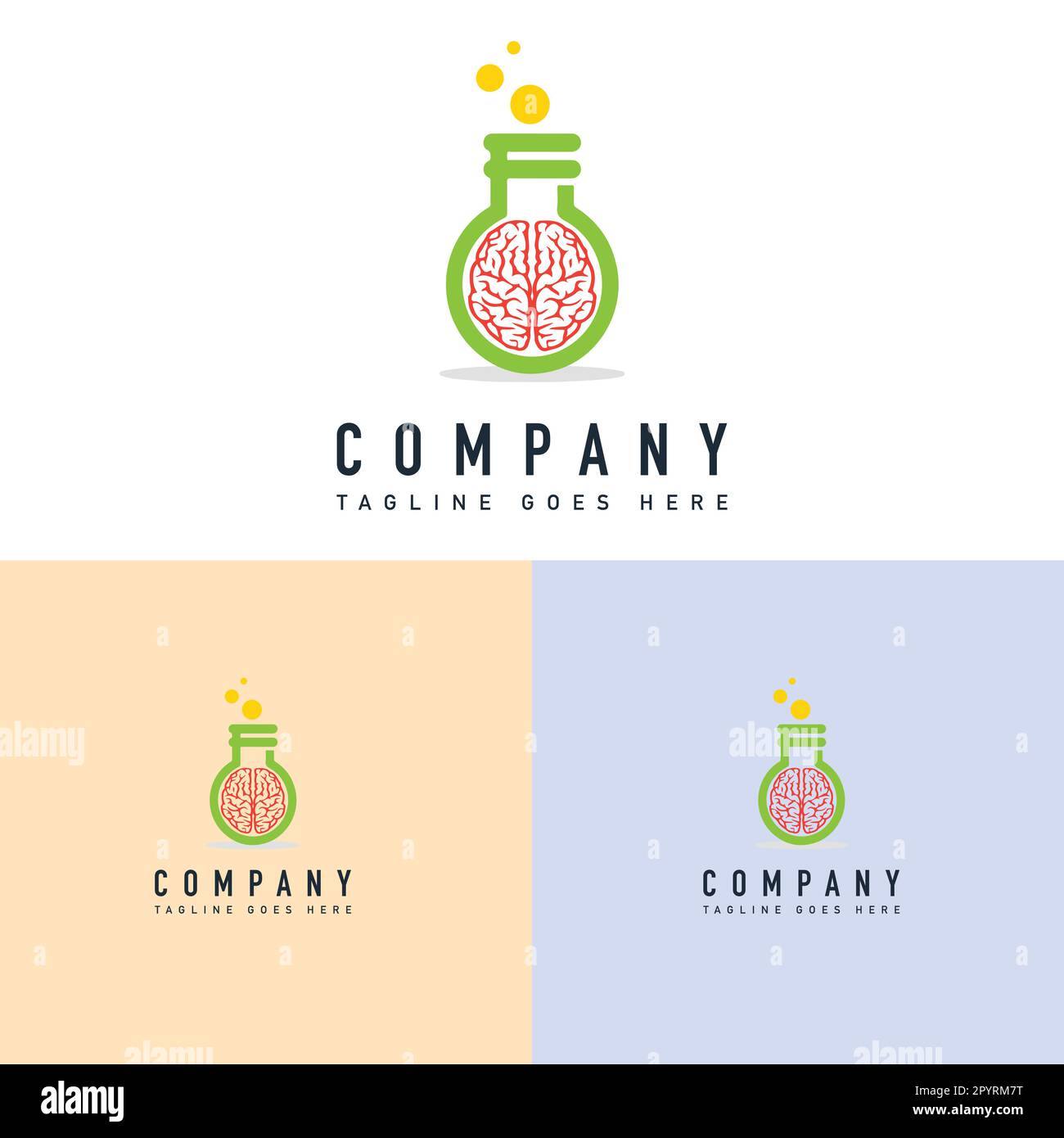 Creative Brain Logo Design Template. Brain Logo Template. Brain Logo Design Stock Vector