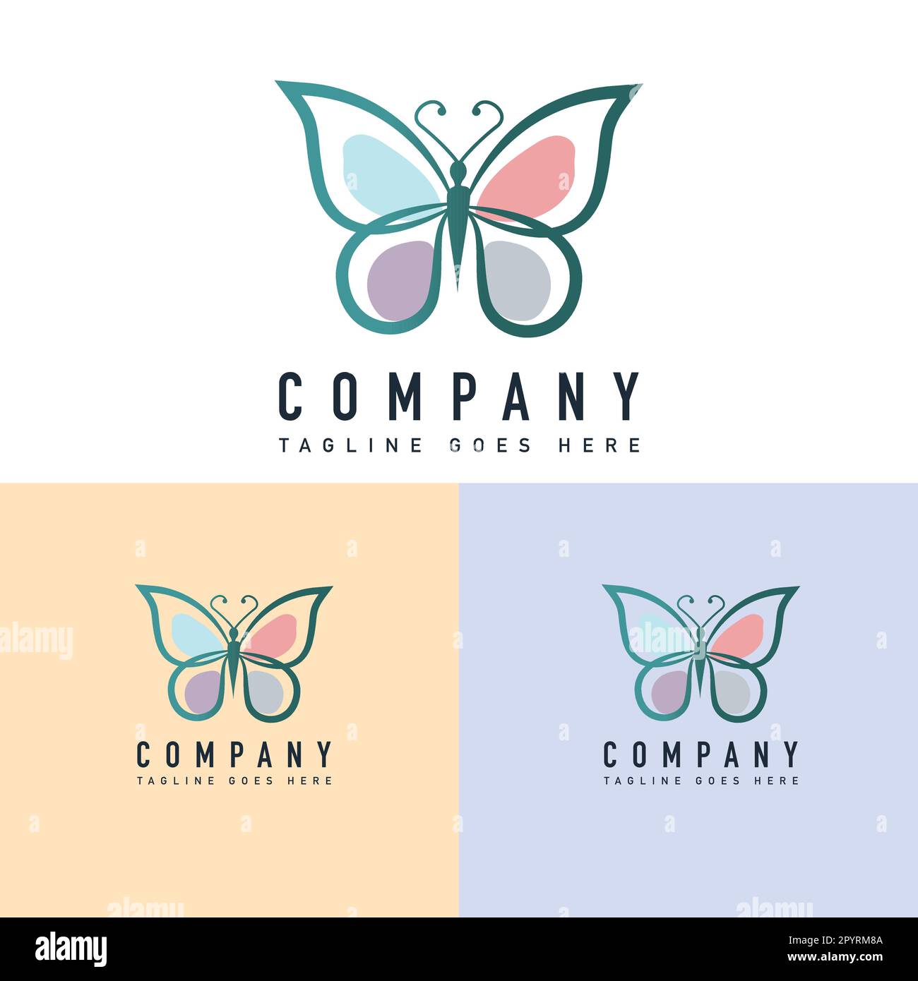 Butterfly logo design vector template. Beauty salon, spa, beauty salon, boutique, hotel, resort, salon. Stock Vector
