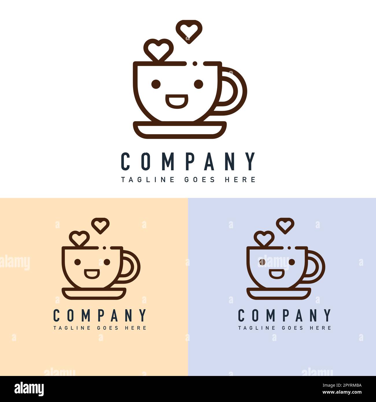 Coffee cup logo design template. Coffee and tee shop vector icon