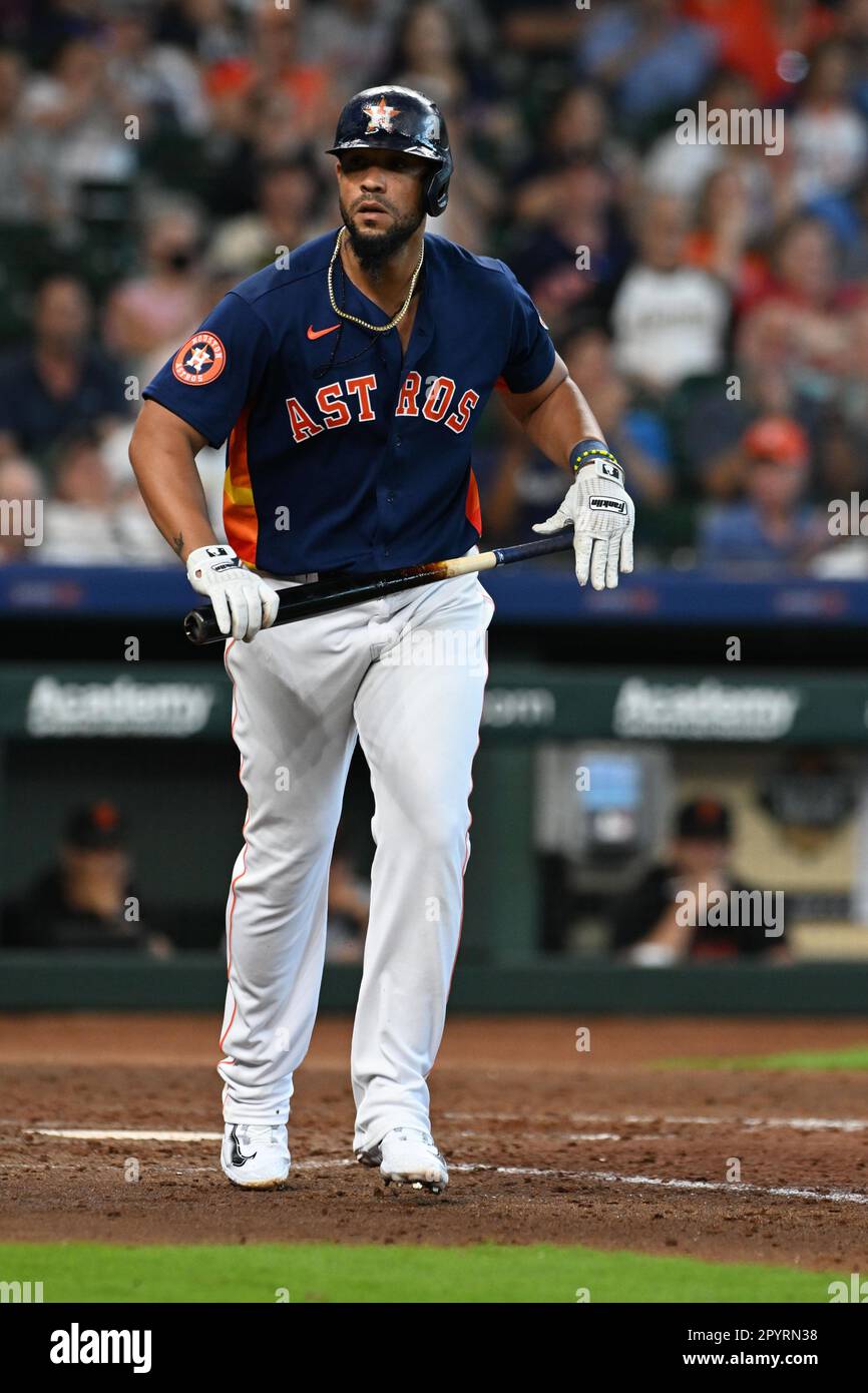 Houston Astros first baseman Jose Abreu (79) singles to left field in the  bottom of the fourth inning during the MLB game between the Toronto Blue  Jay Stock Photo - Alamy