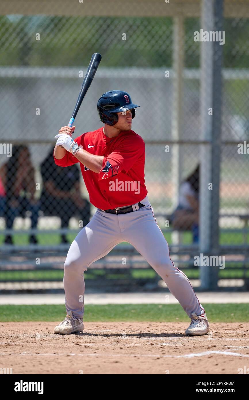 Boston Red Sox Brooks Brannon (17) bats during an Extended Spring