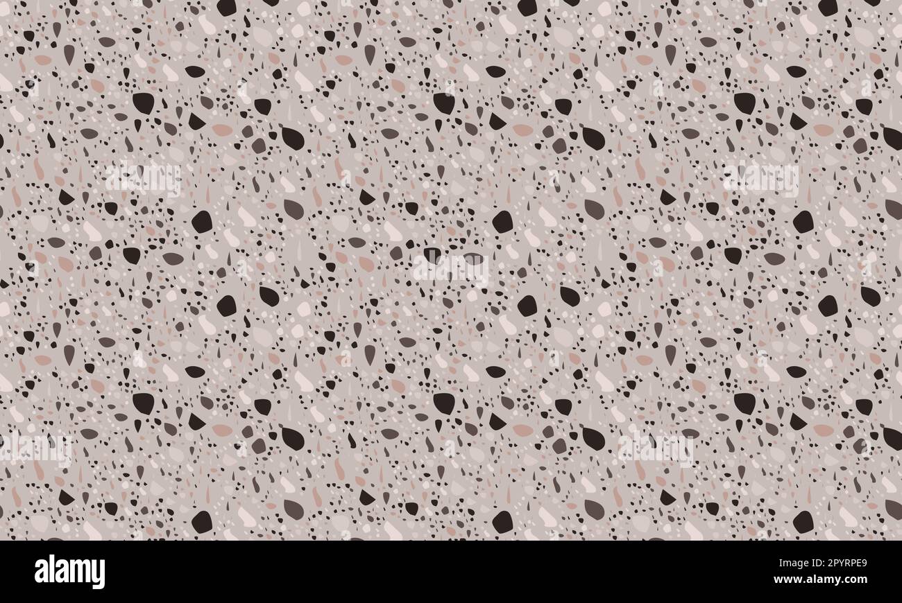 Terrazzo pattern vector texture in soft gray colors. Realistic italian ...