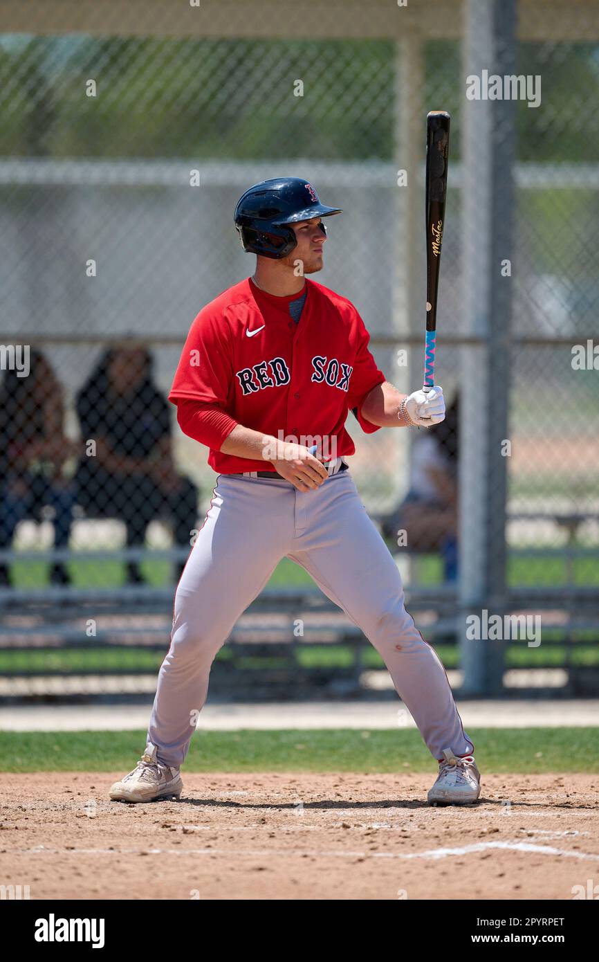 Boston Red Sox Brooks Brannon (17) bats during an Extended Spring