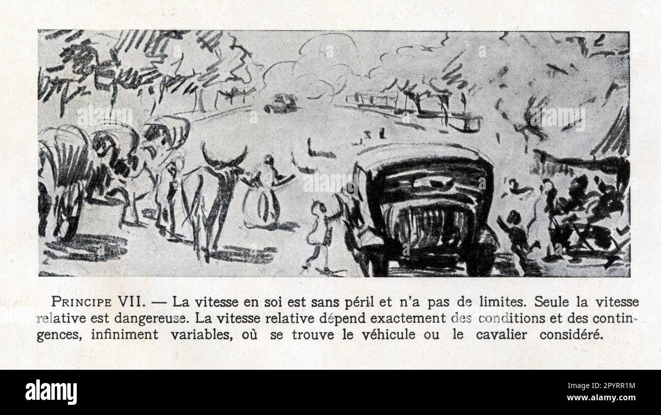 Relative Peril Code de la route ancien, 1929, Principe VII, La vitesse en soi est sans ...
