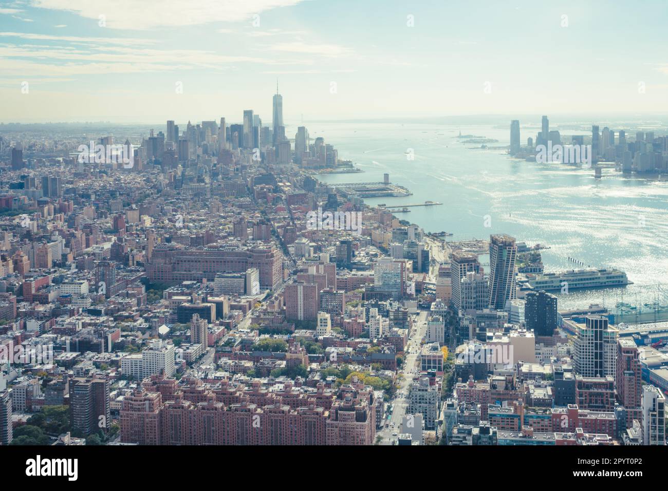 An aerial shot of the New York City Stock Photo - Alamy