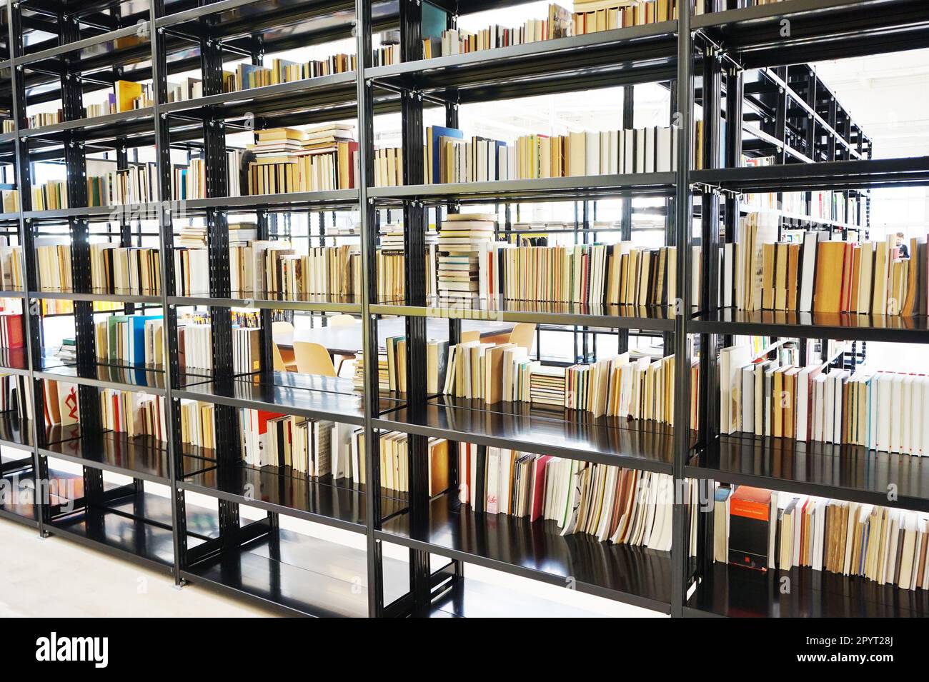 modern book library as very nice background Stock Photo - Alamy