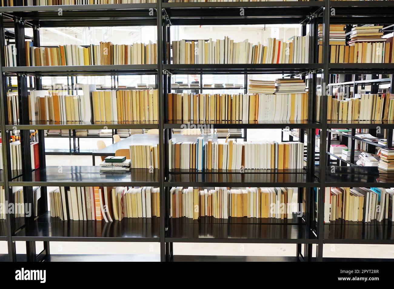 modern book library as very nice background Stock Photo - Alamy