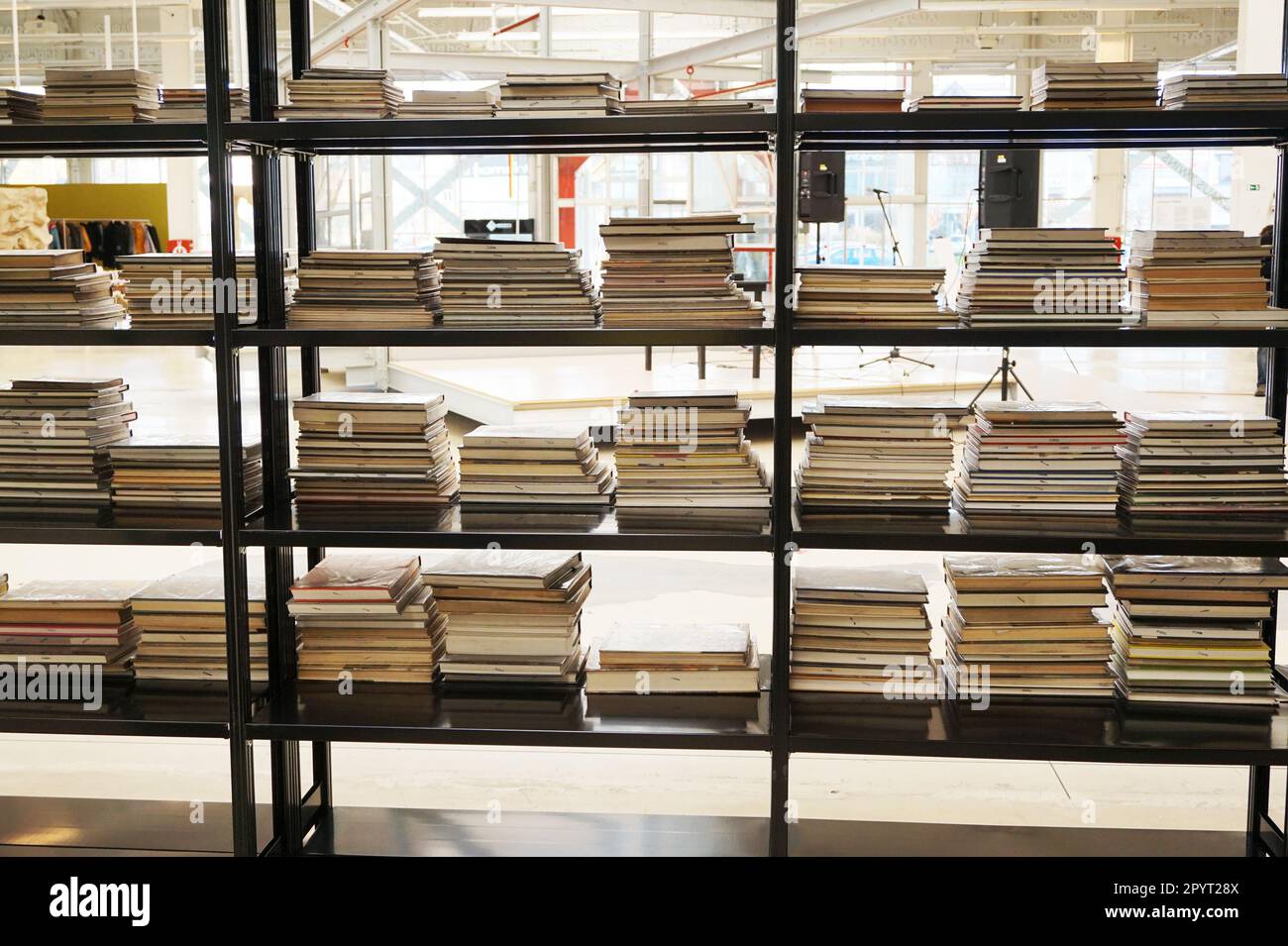 modern book library as very nice background Stock Photo - Alamy