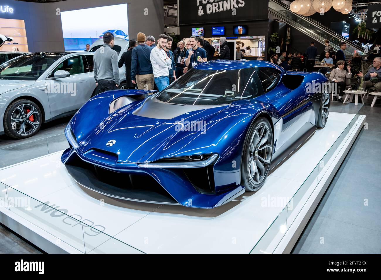 Gothenburg, Sweden - december 03 2022: Blue NIO EP9 electric sports car on display Stock Photo