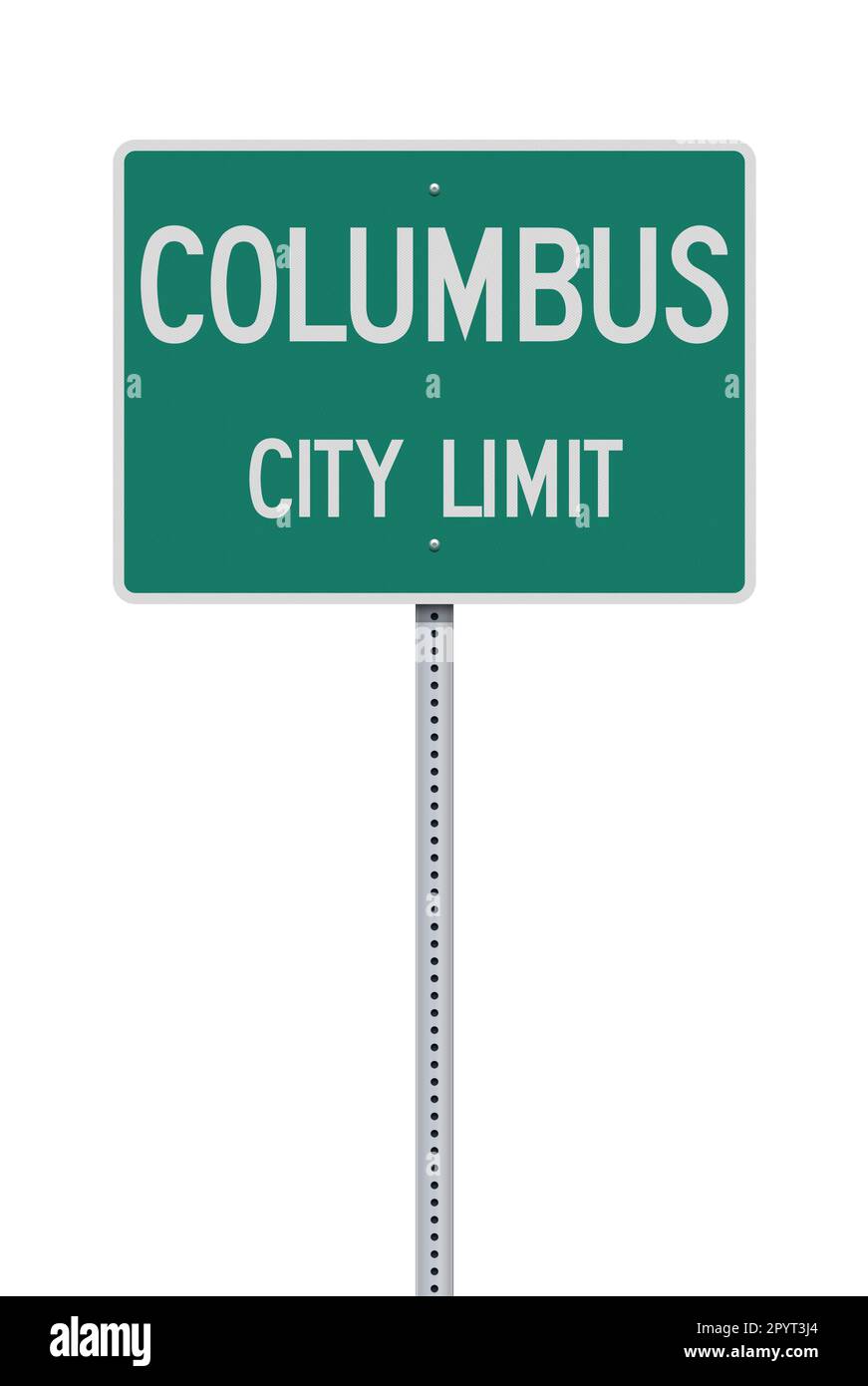 Vector illustration of the Columbus City Limit green road
