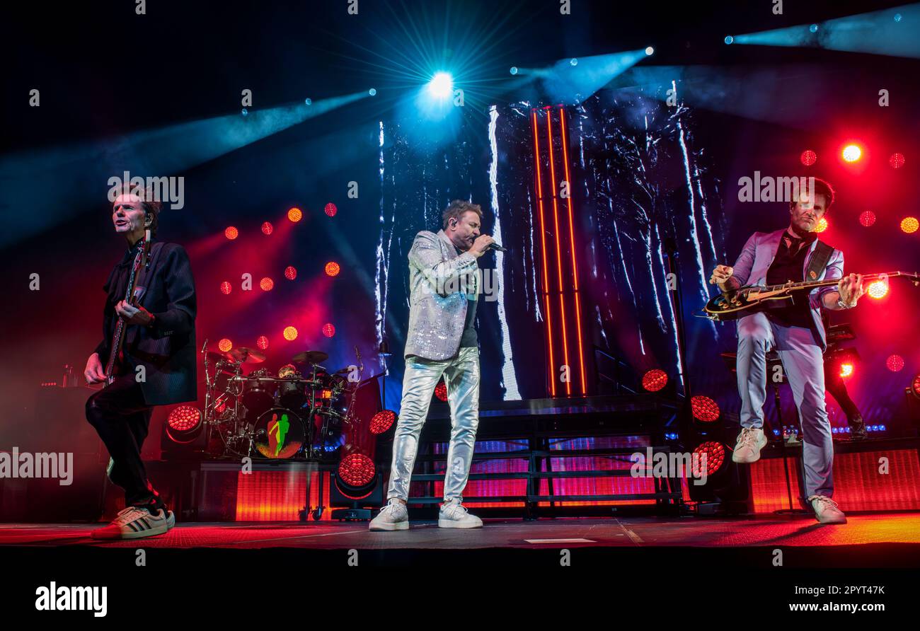 Leeds, UK. 4th May, 2023. British band Duran Duran, playing live at